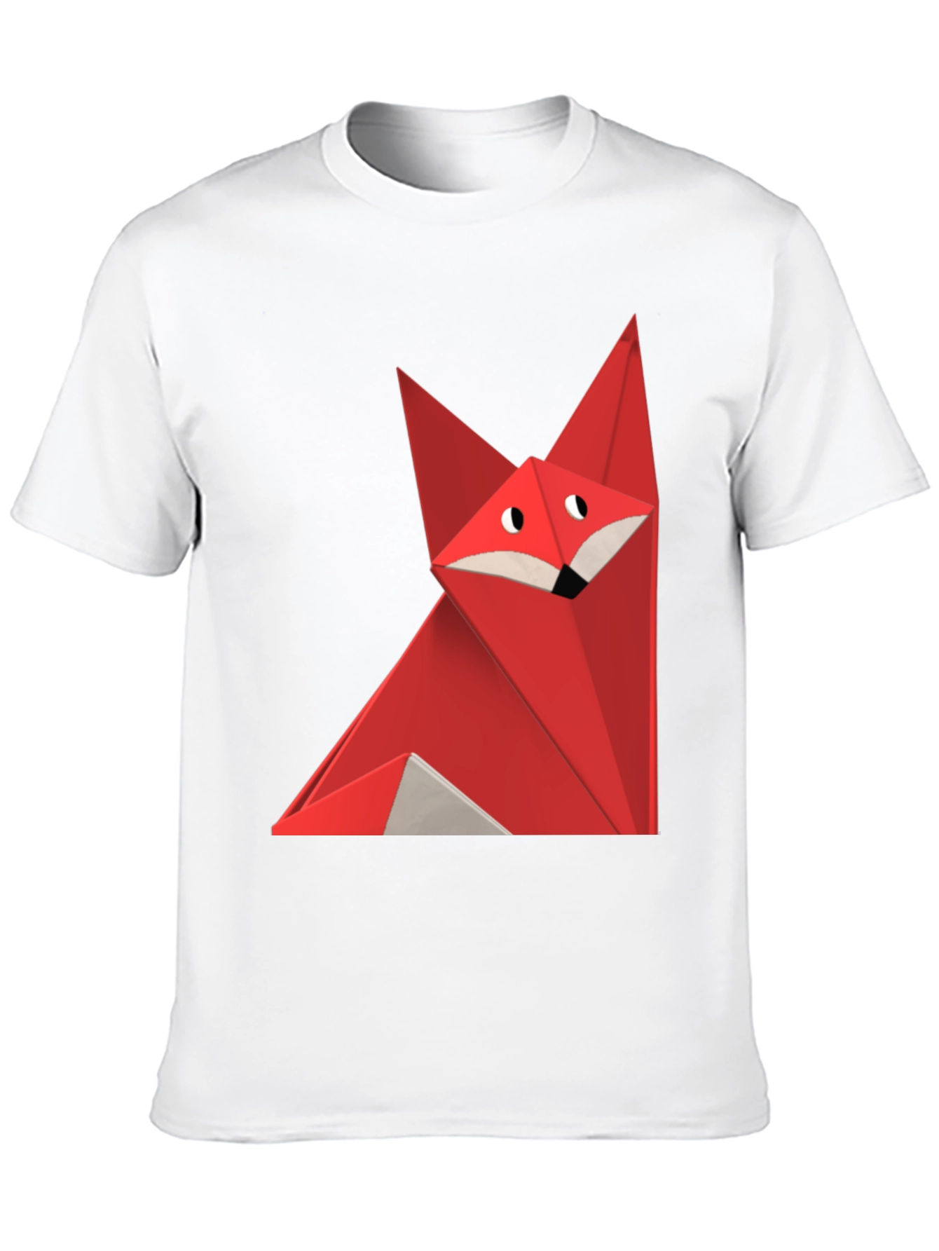 Geometric Fox Graphic Tee - Black