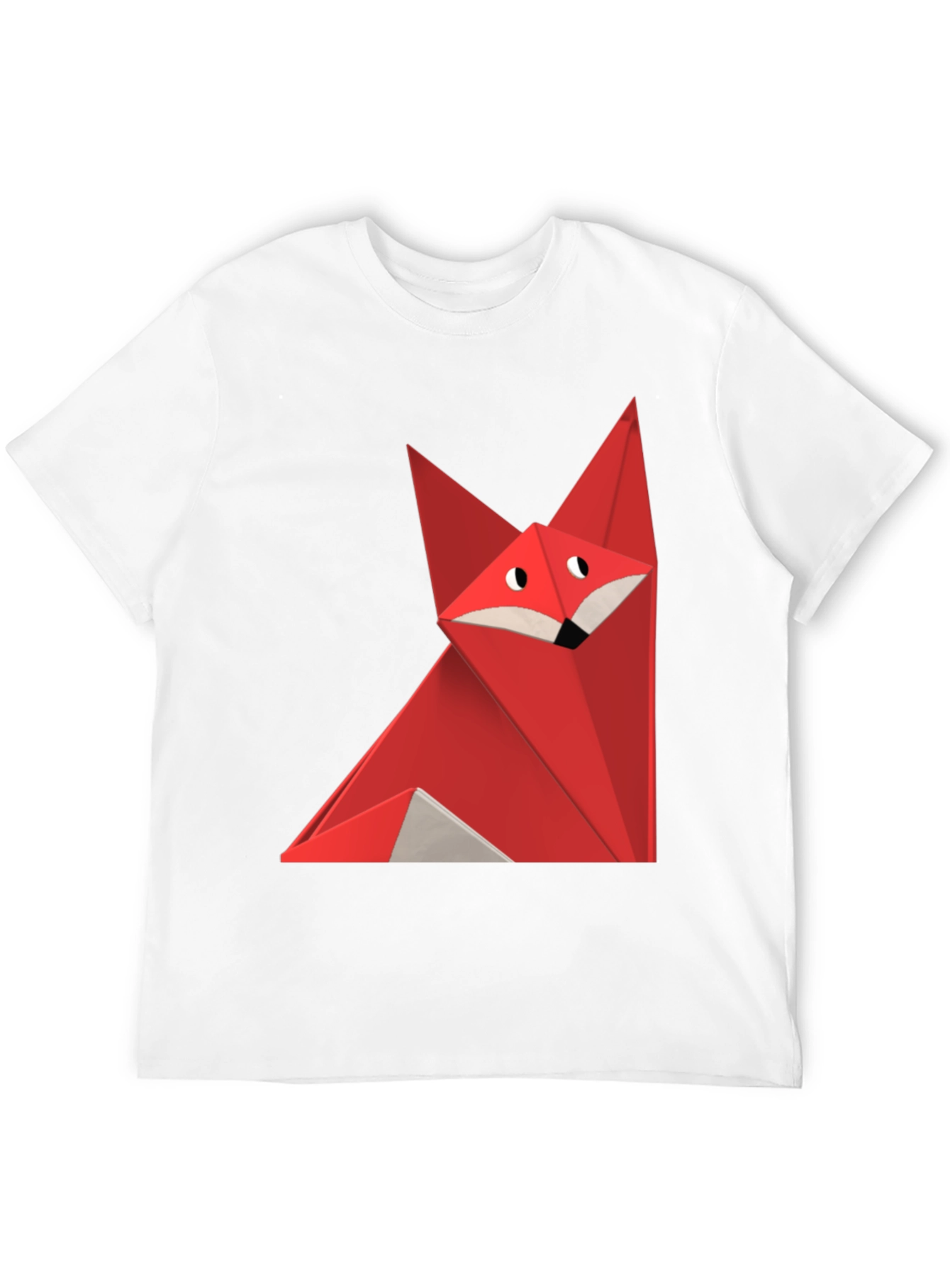 Geometric Fox Graphic Tee - Black
