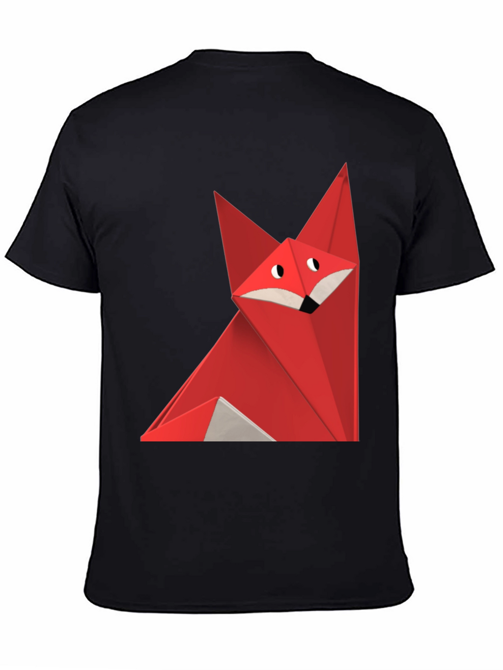 Geometric Fox Graphic Tee - Black