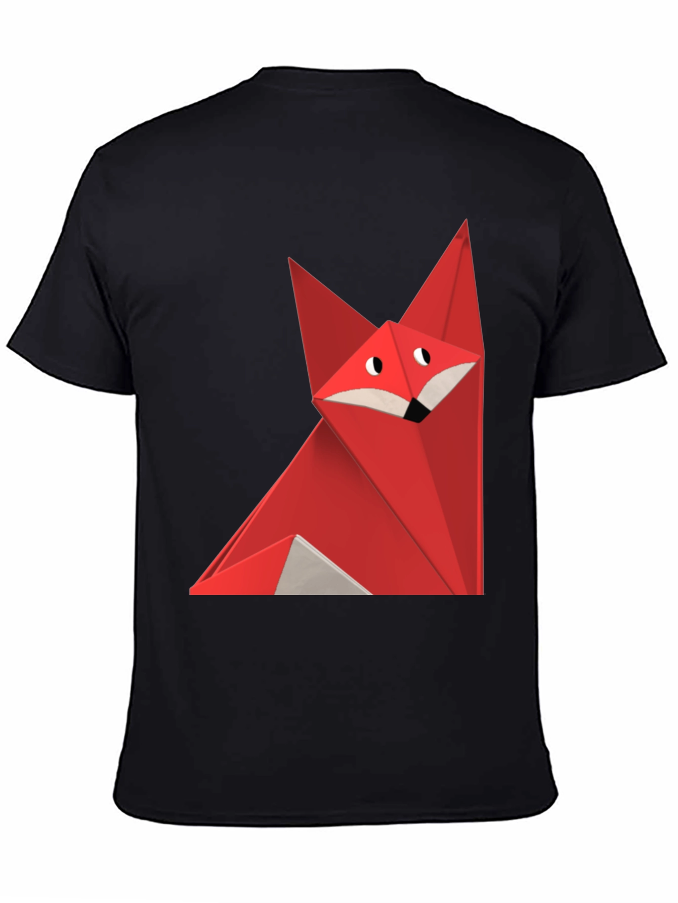 Geometric Fox Graphic Tee - Black