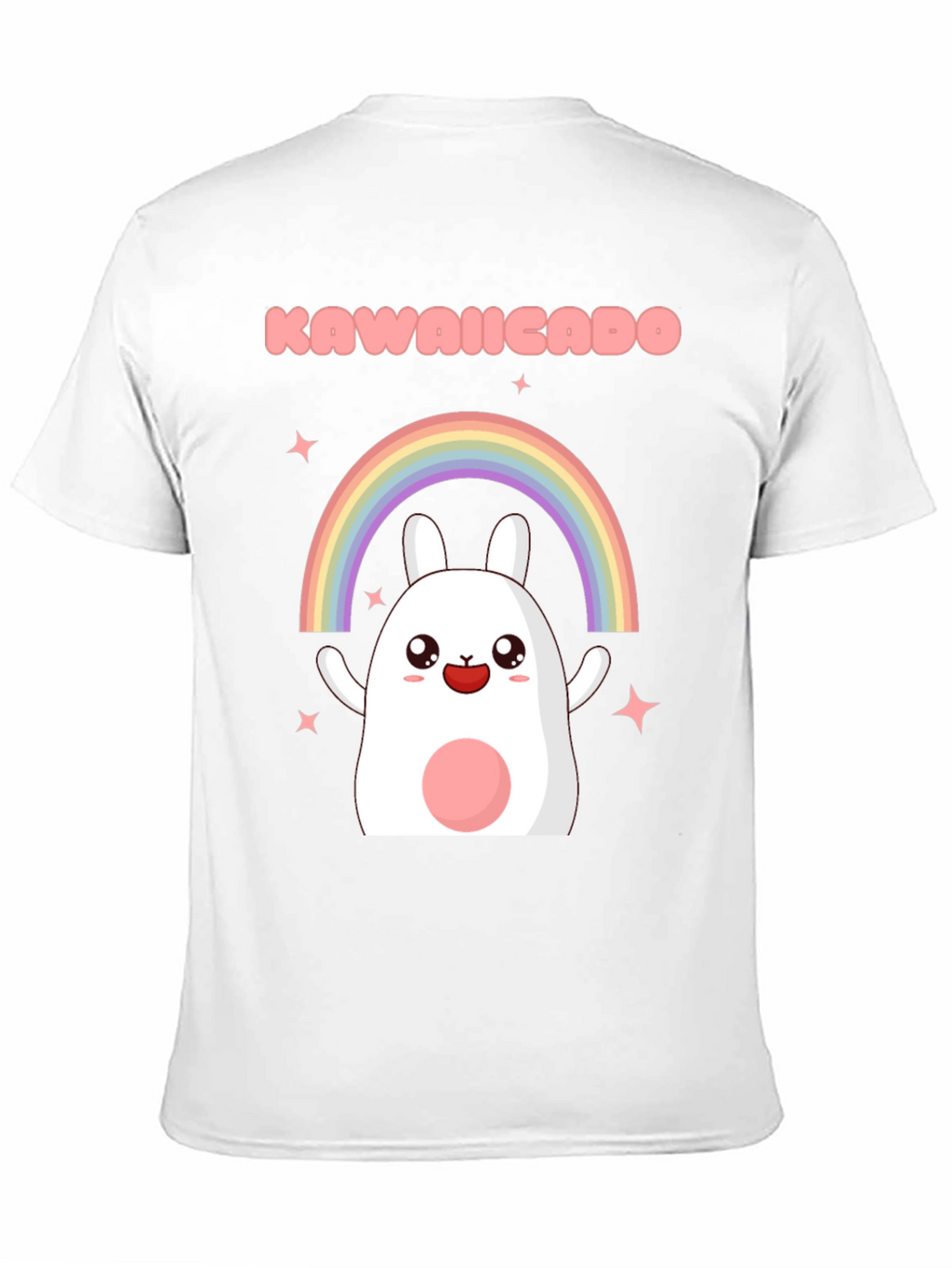 Kawaii Rainbow Bunny Black T-Shirt