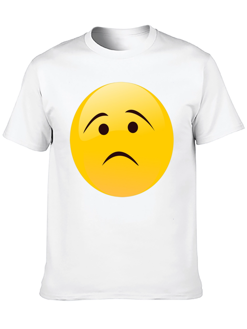 Sad Face Emoji Graphic Black T-Shirt