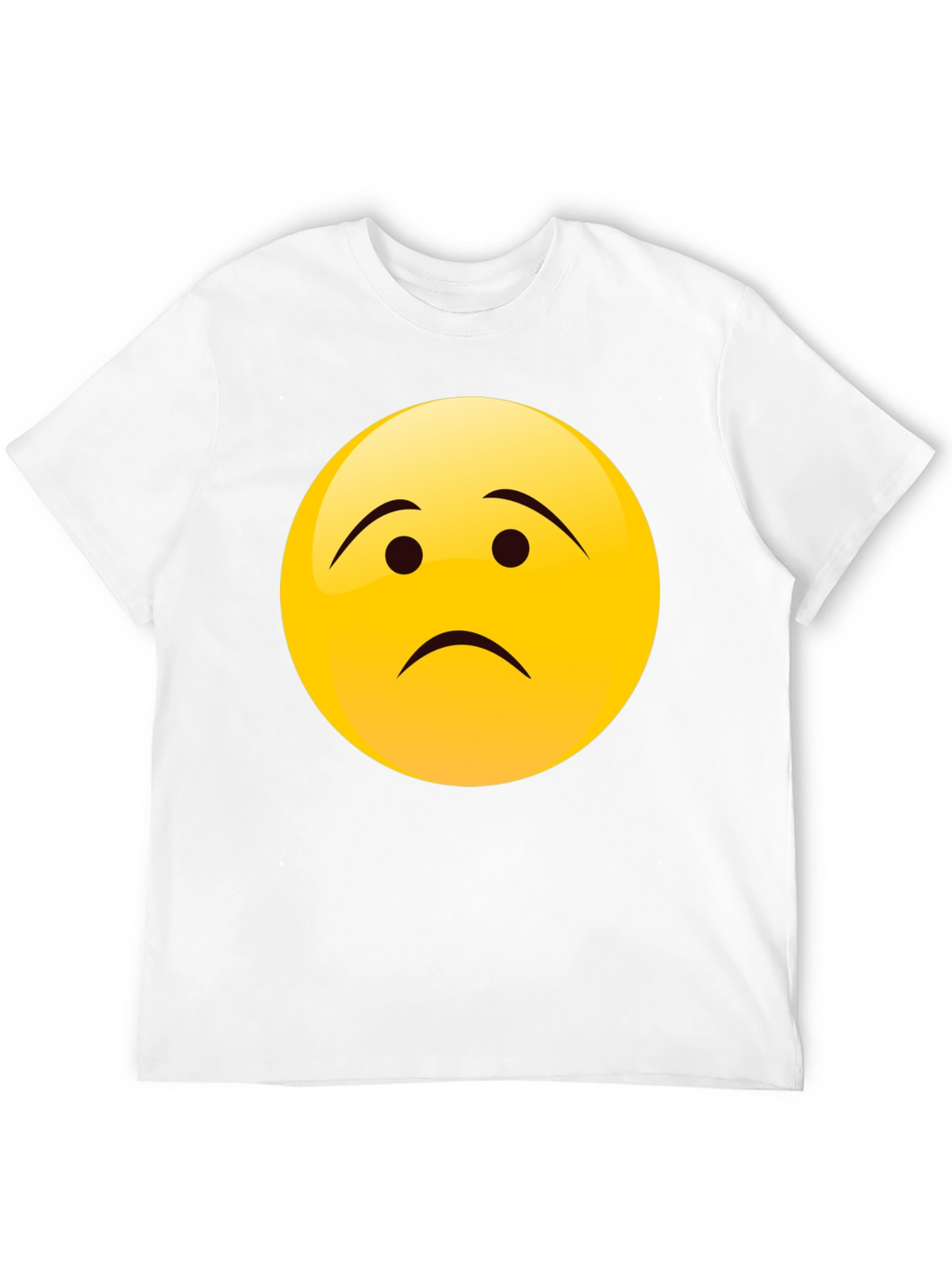 Sad Face Emoji Graphic Black T-Shirt