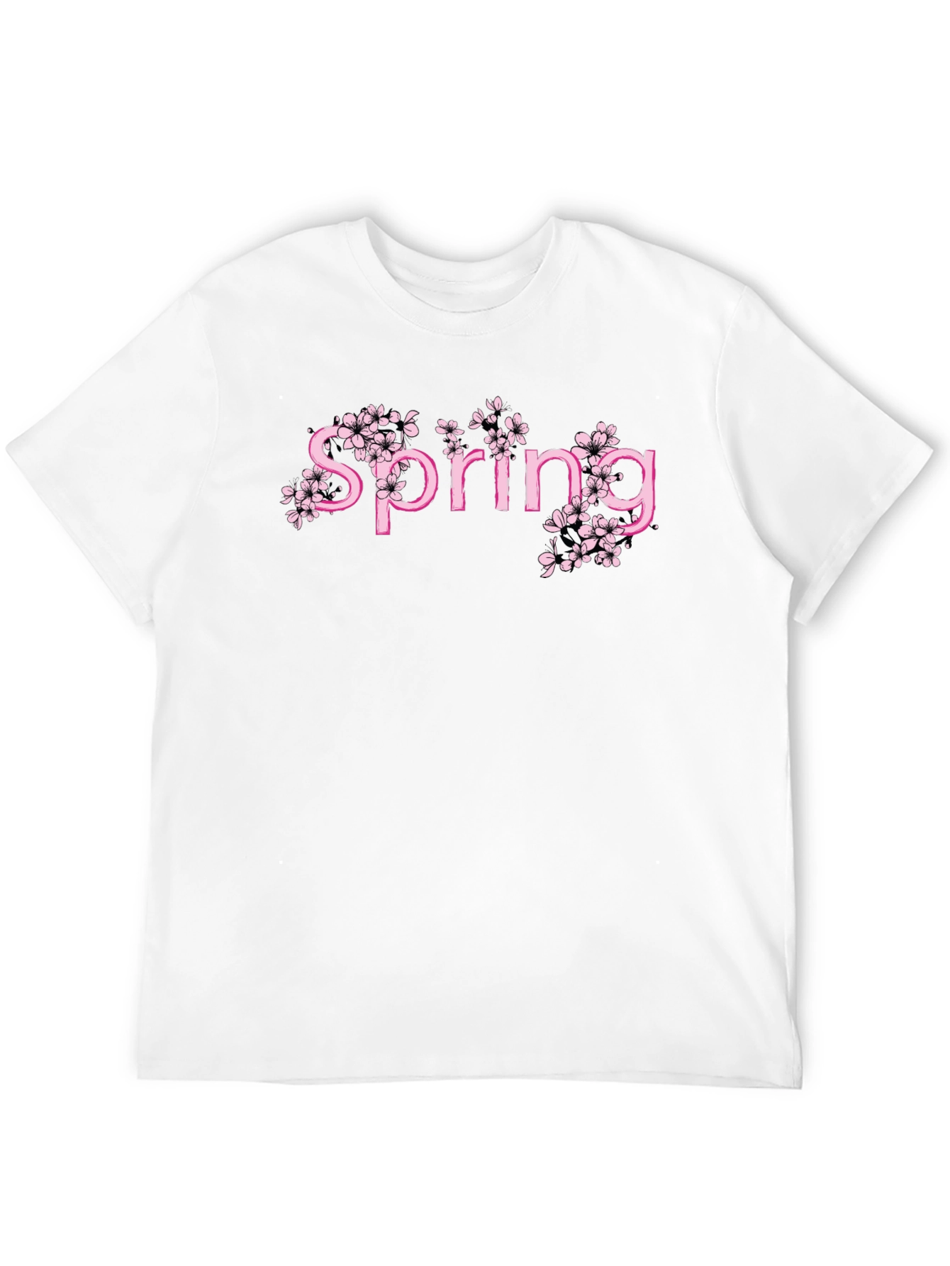Spring Blossom Graphic Tee - Pink Floral Print