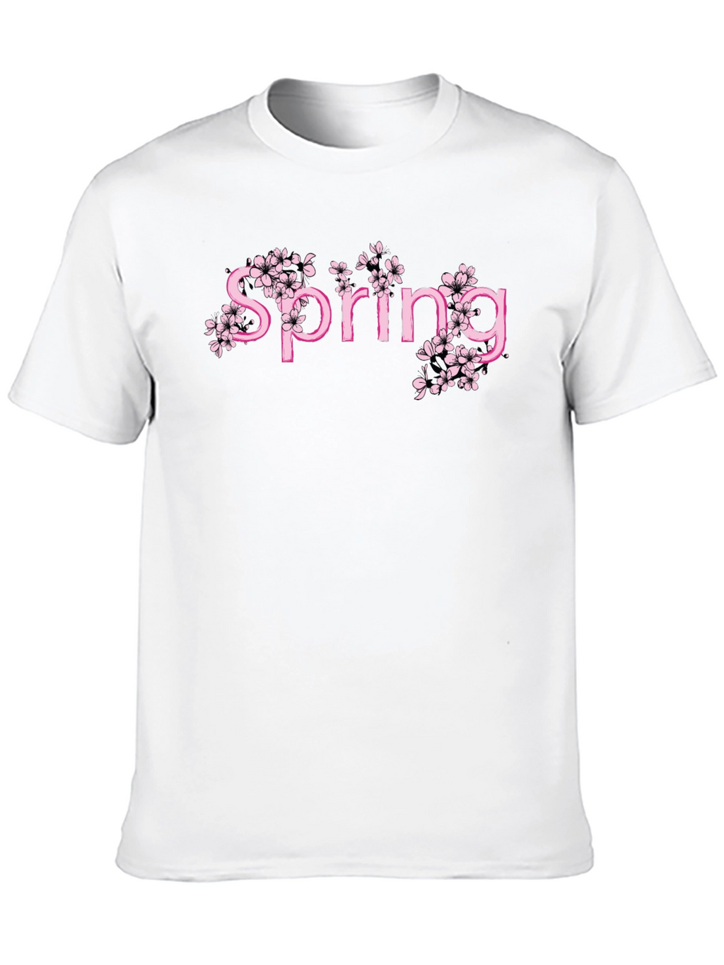 Spring Blossom Graphic Tee - Pink Floral Print