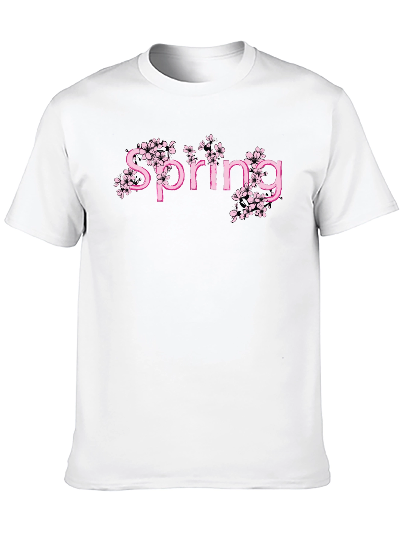 Spring Blossom Graphic Tee - Pink Floral Print