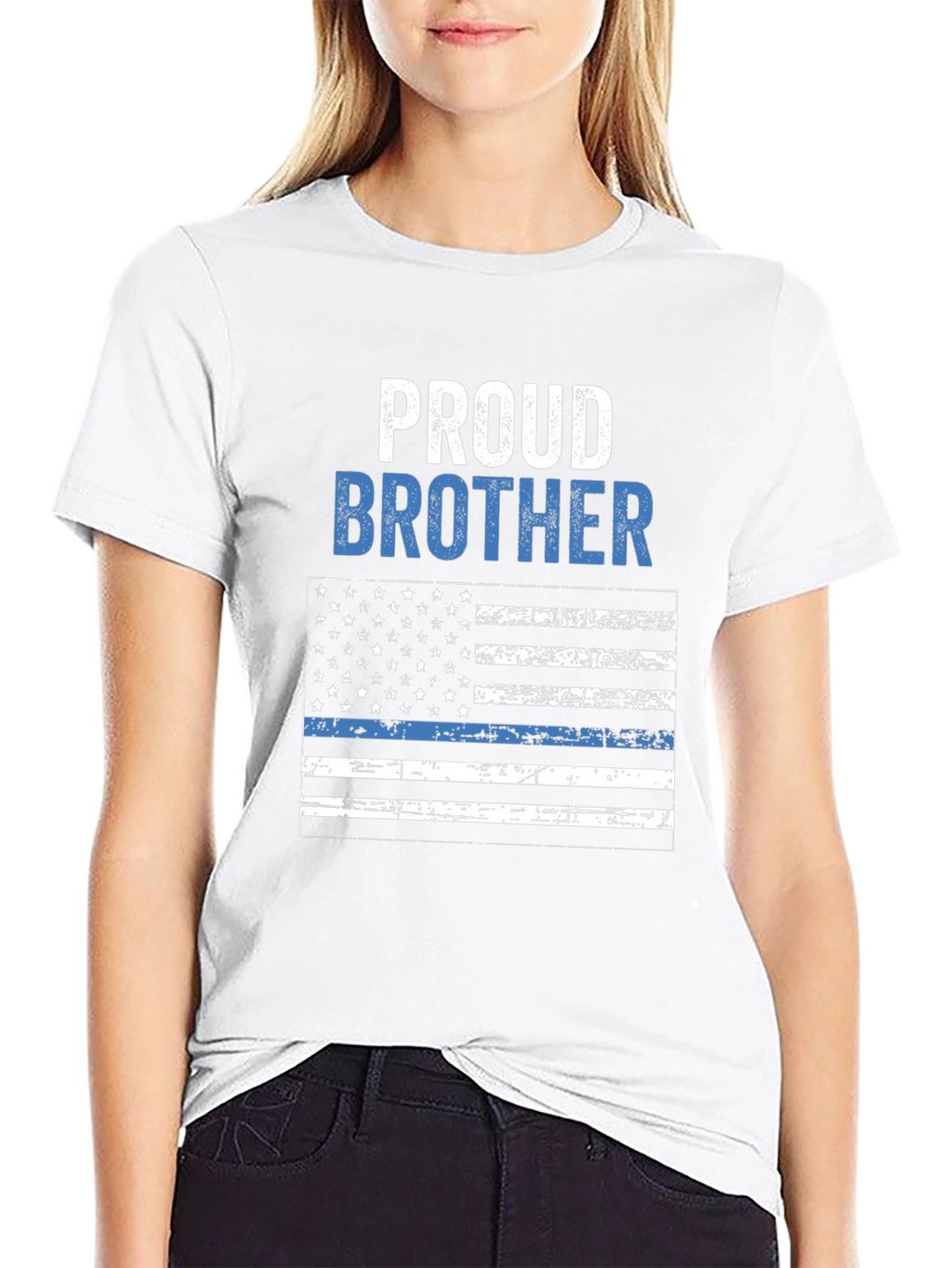 Proud Brother Thin Blue Line Flag T-Shirt