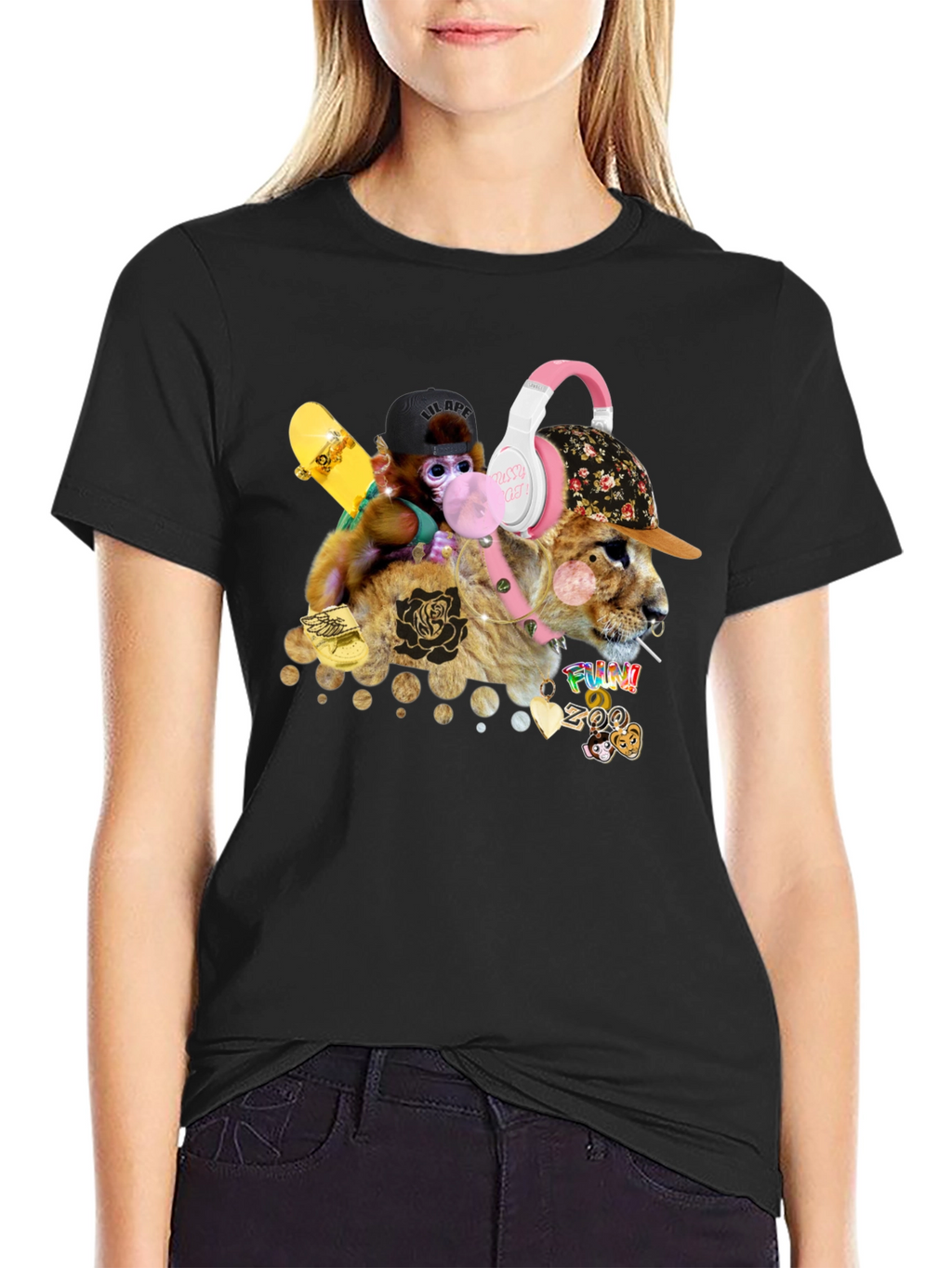 Funny Zoo Black T-Shirt