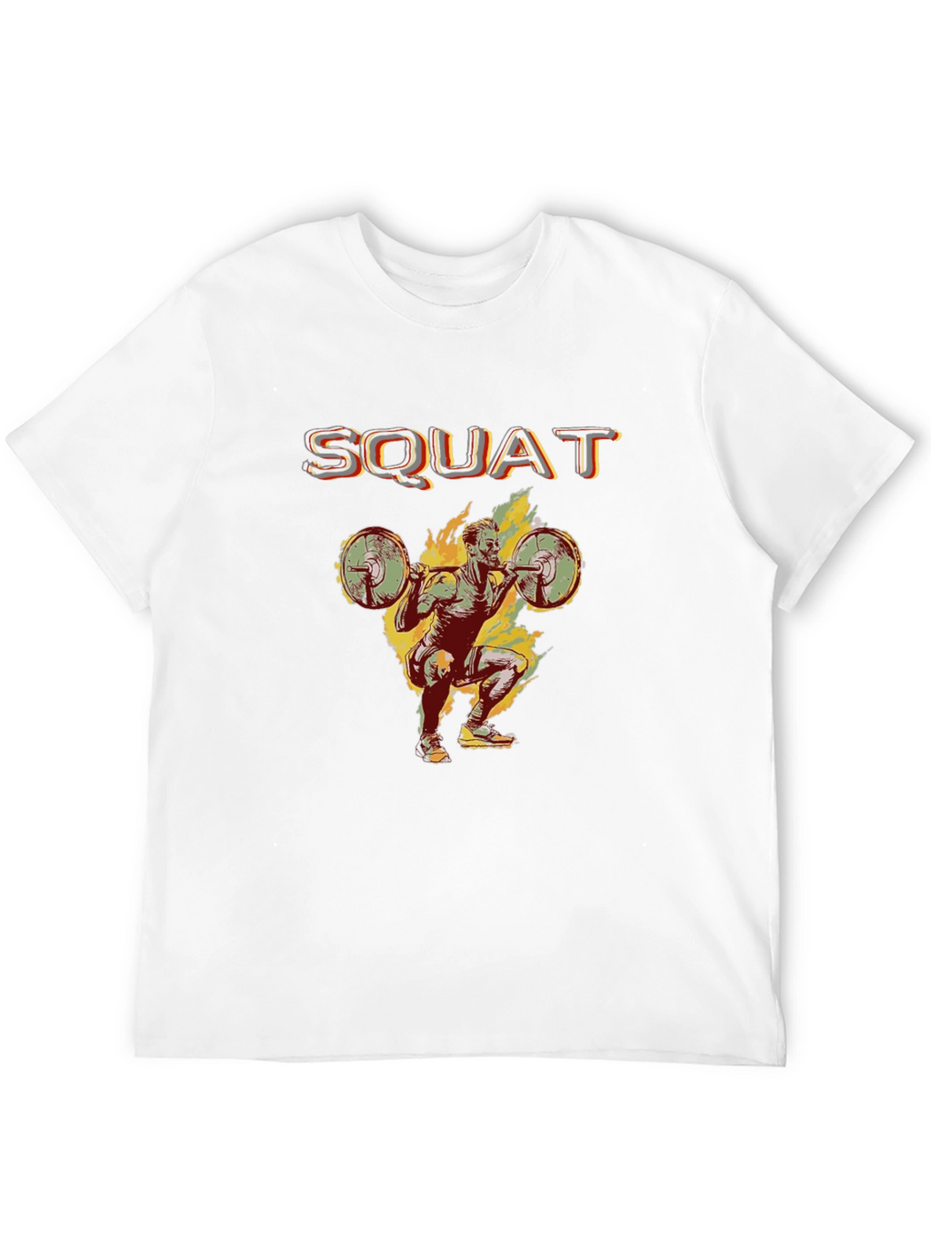 Squat Design Black Cotton T-Shirt