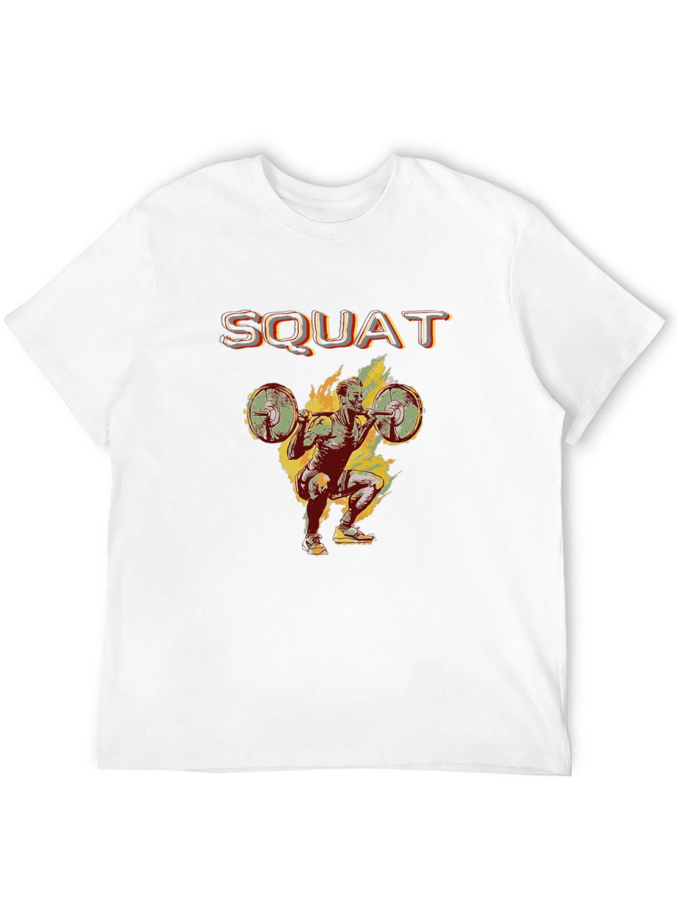Squat Design Black Cotton T-Shirt