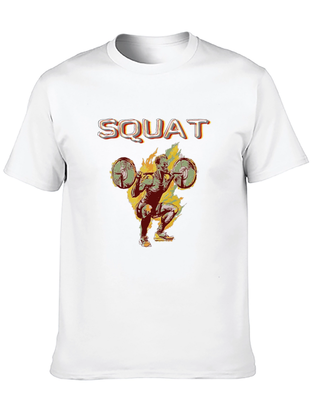 Squat Design Black Cotton T-Shirt
