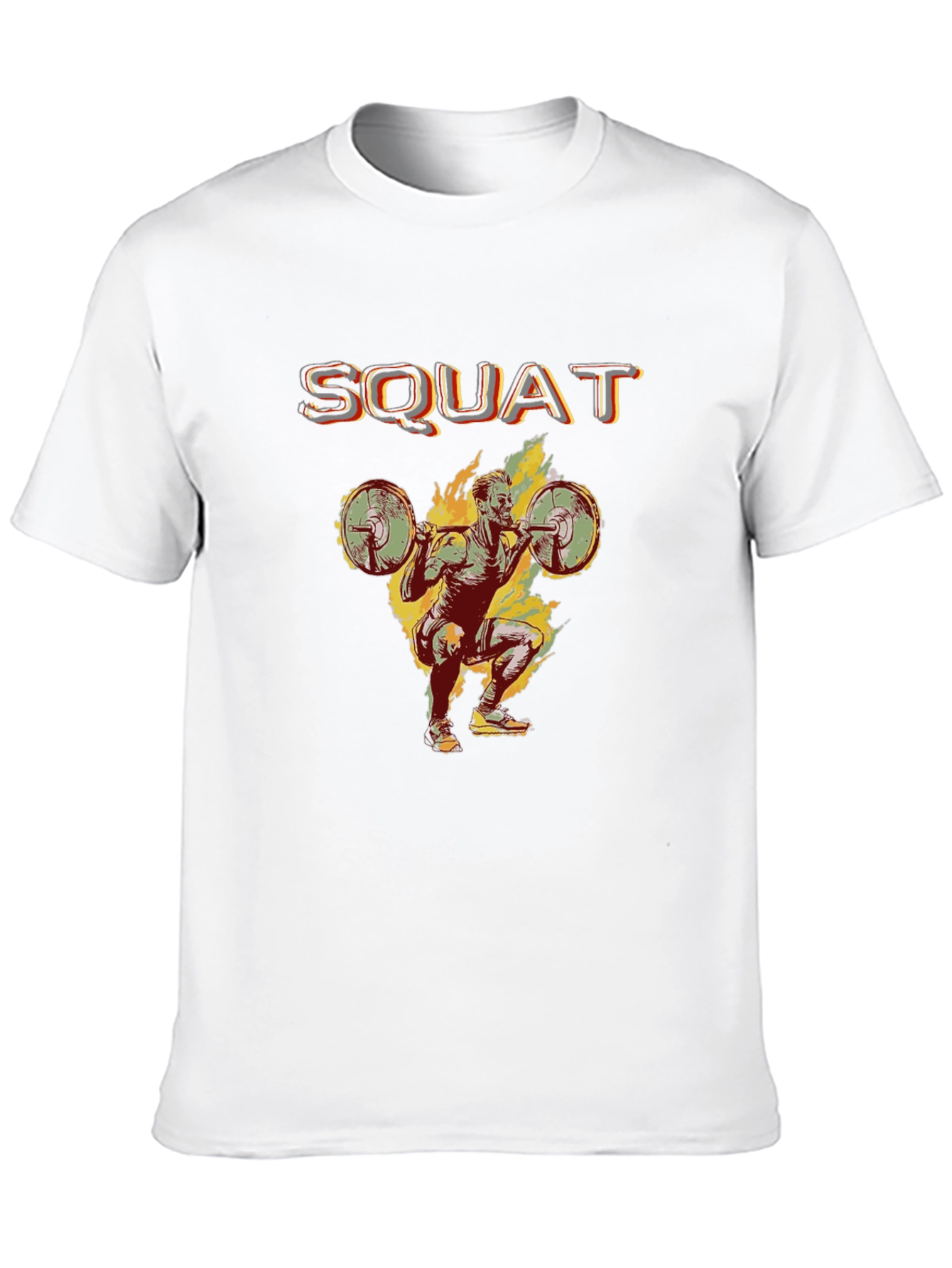 Squat Design Black Cotton T-Shirt