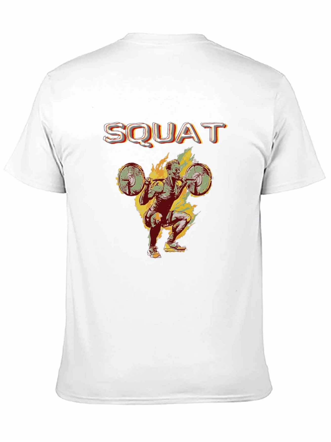 Squat Design Black Cotton T-Shirt