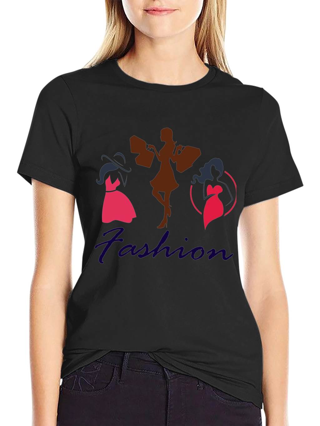 Fashion Illustration Black T-Shirt