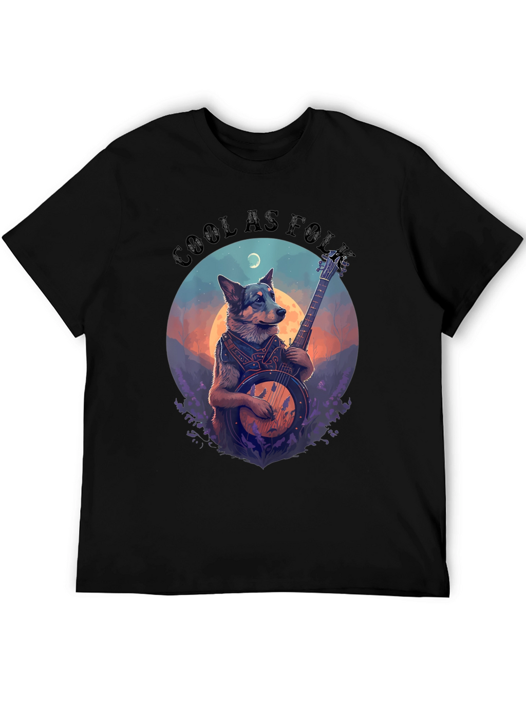 Cool As Folk Dog Playing Banjo T-Shirt