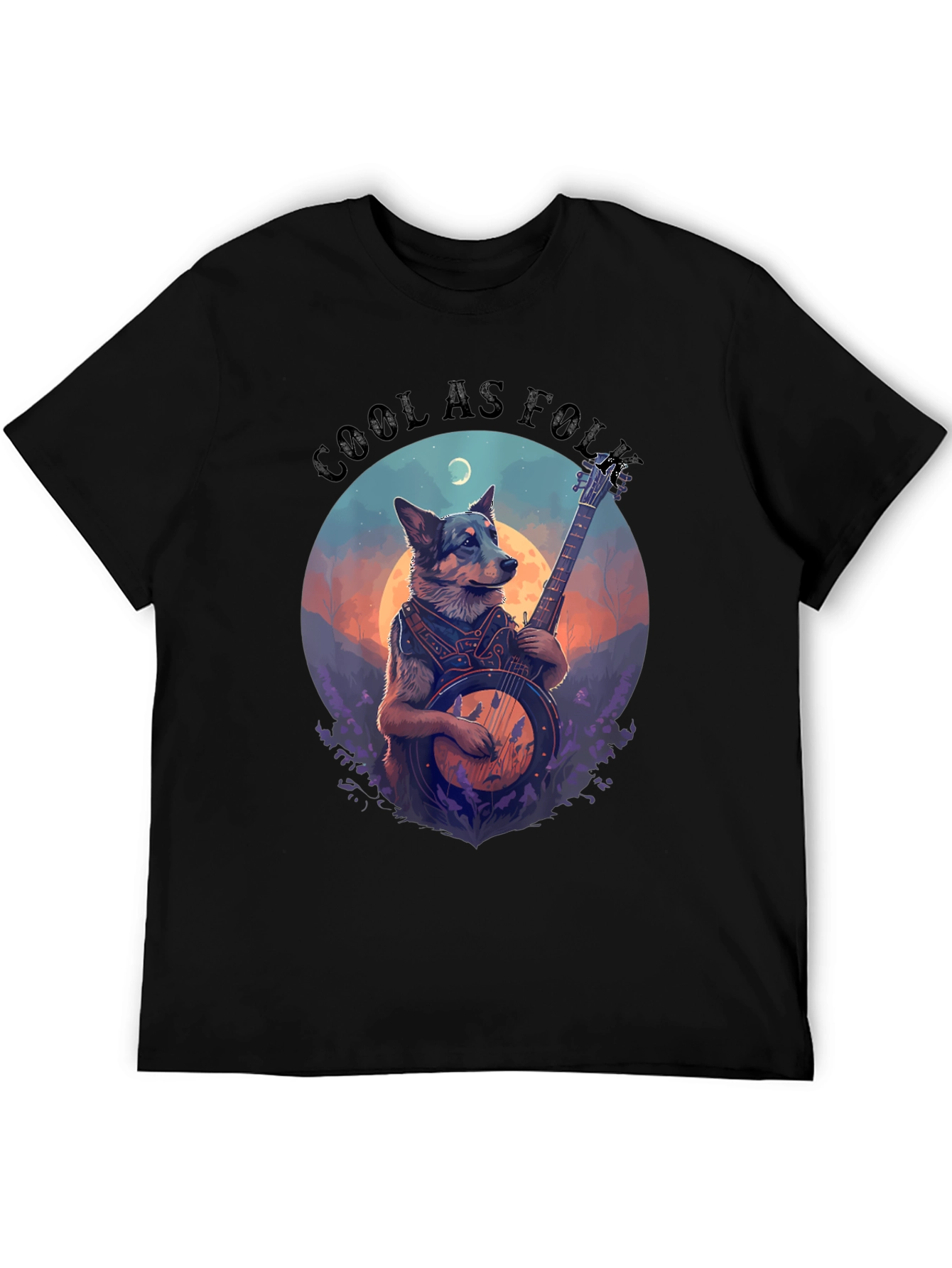 Cool As Folk Dog Playing Banjo T-Shirt