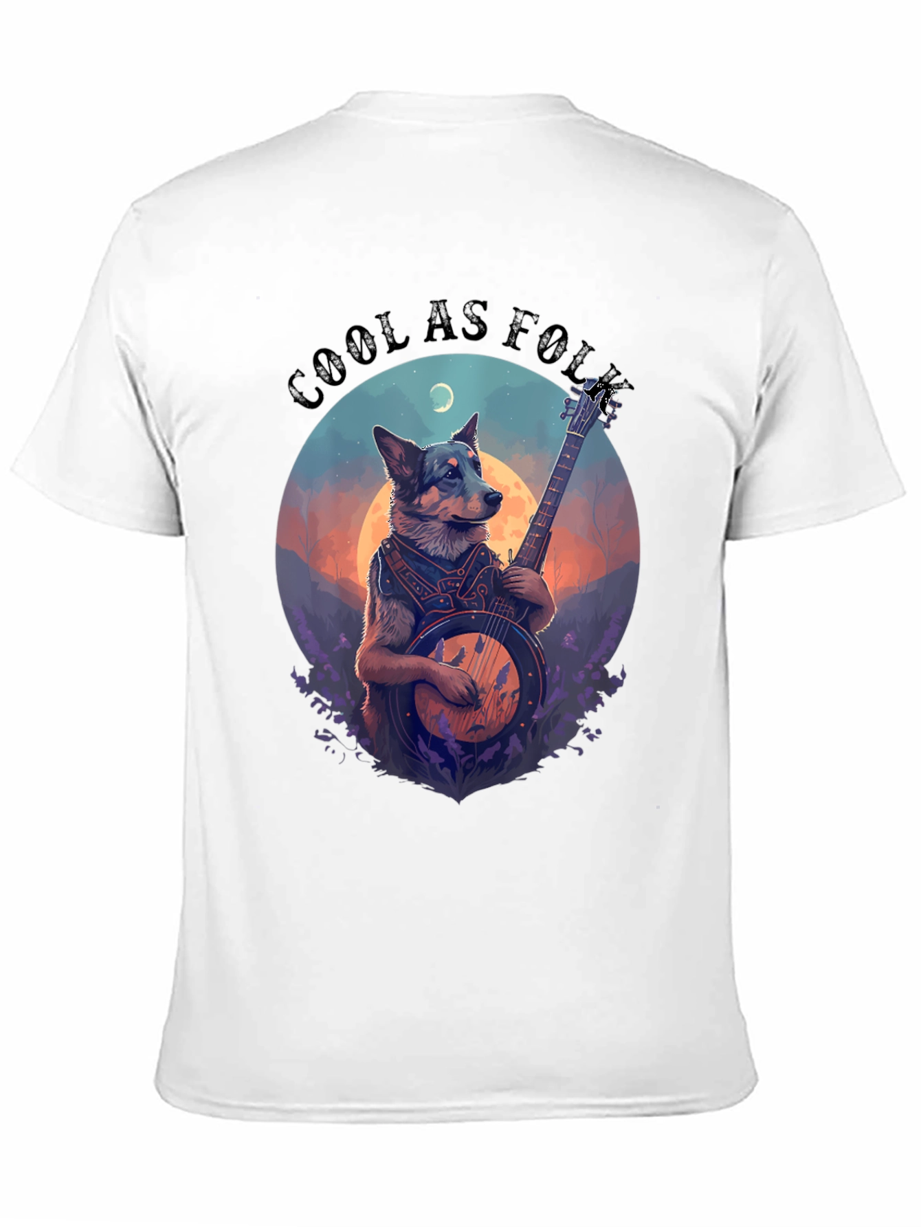 Cool As Folk Dog Playing Banjo T-Shirt