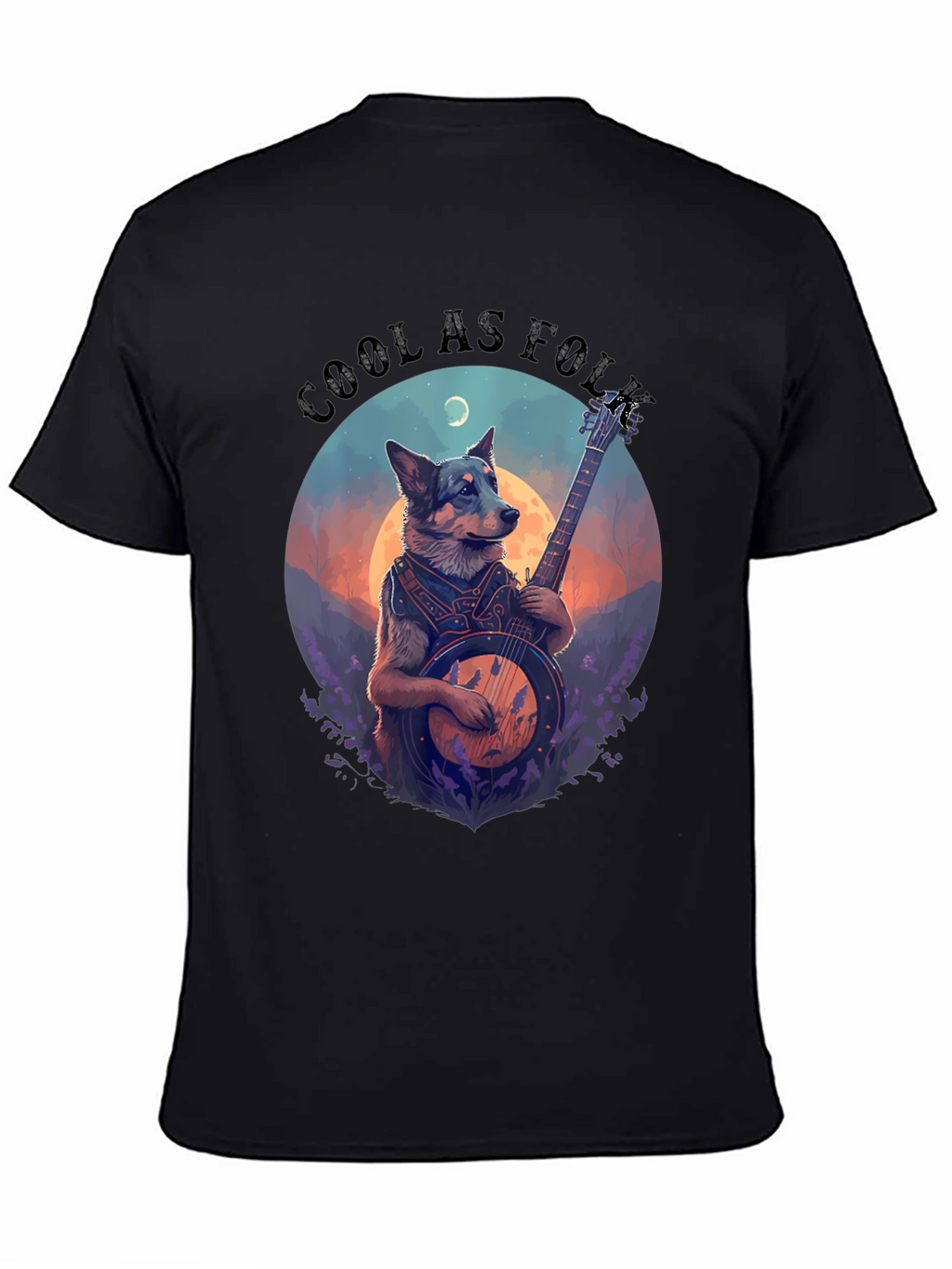 Cool As Folk Dog Playing Banjo T-Shirt