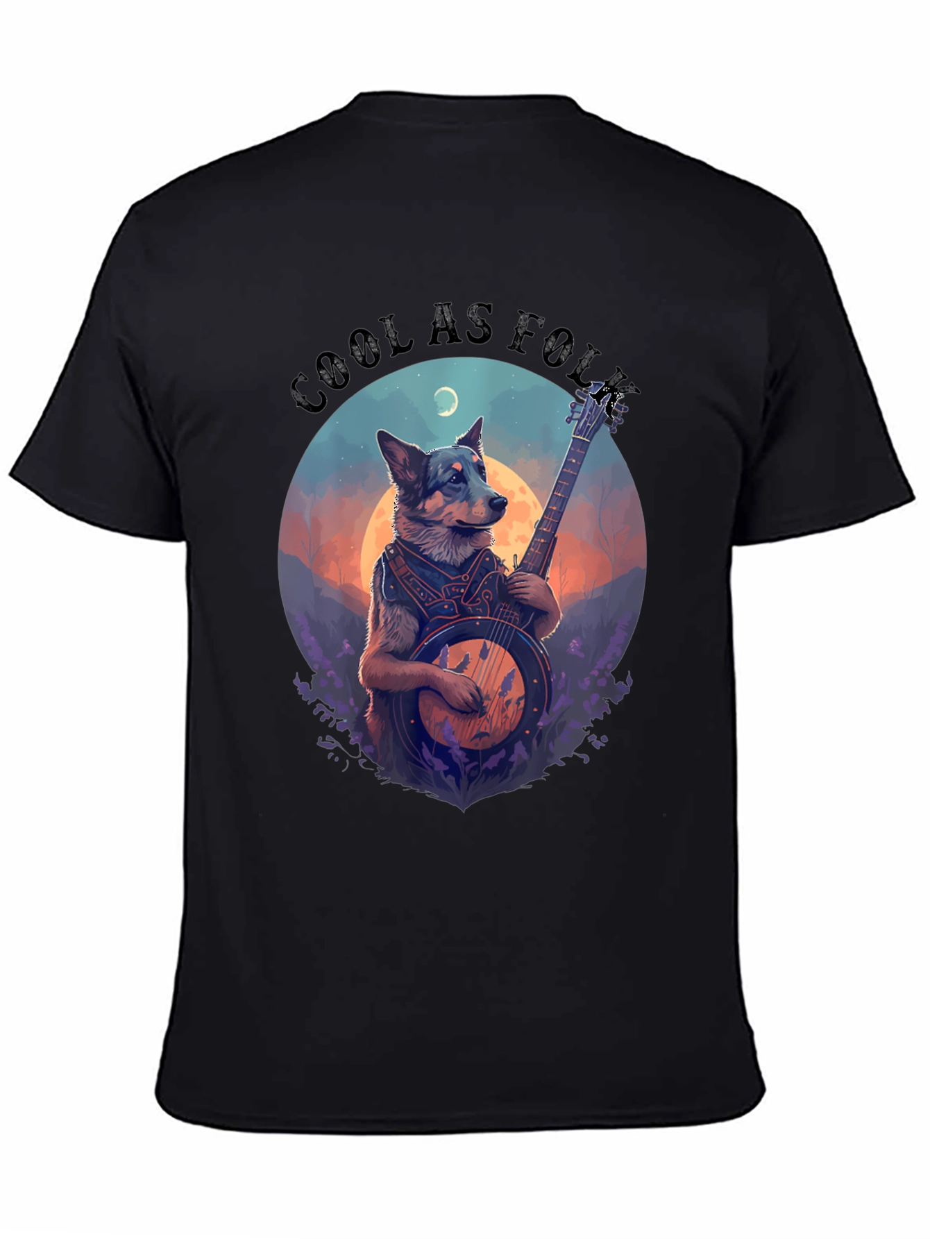 Cool As Folk Dog Playing Banjo T-Shirt