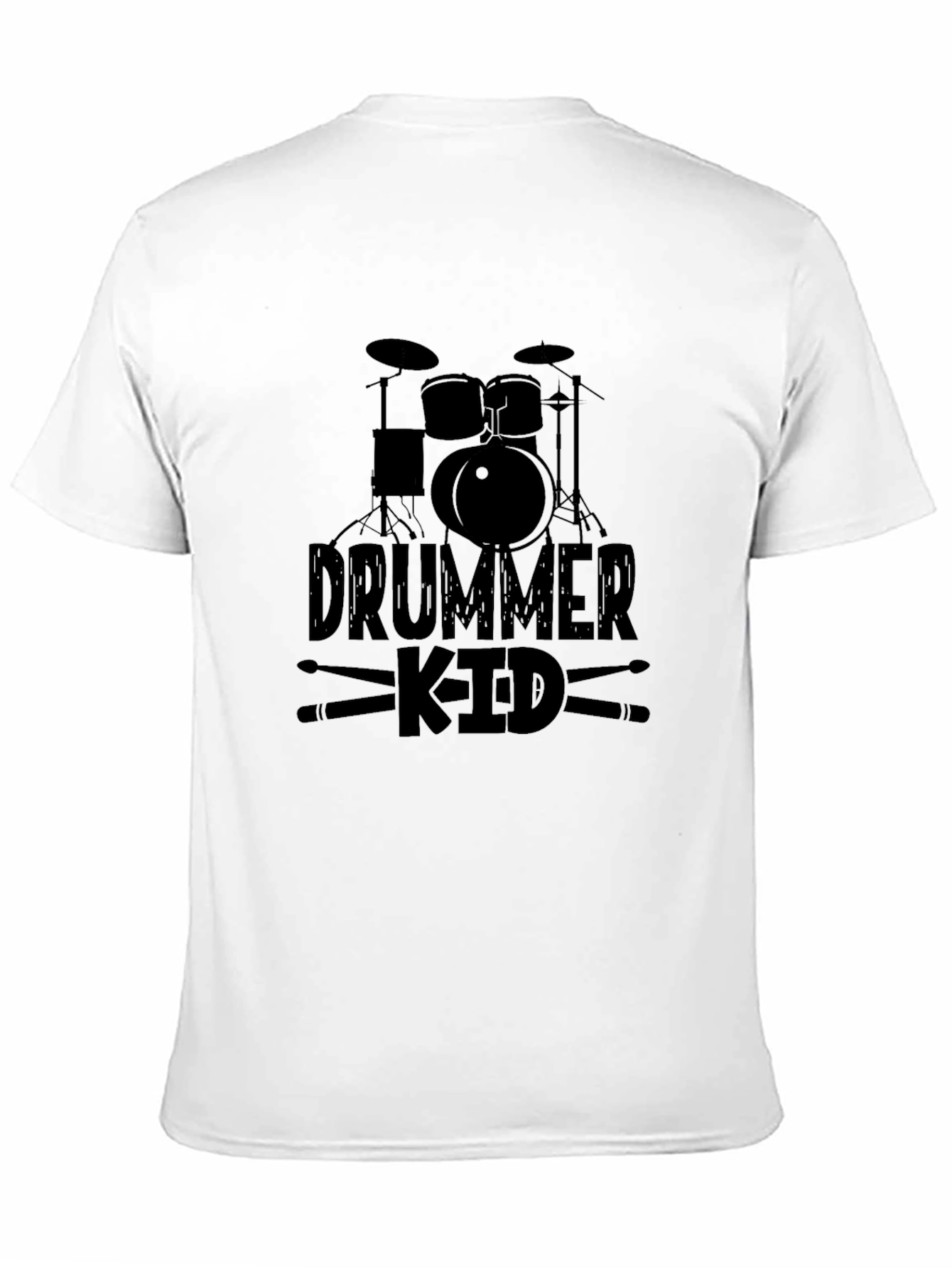 Drummer Kid Graphic Black T-Shirt