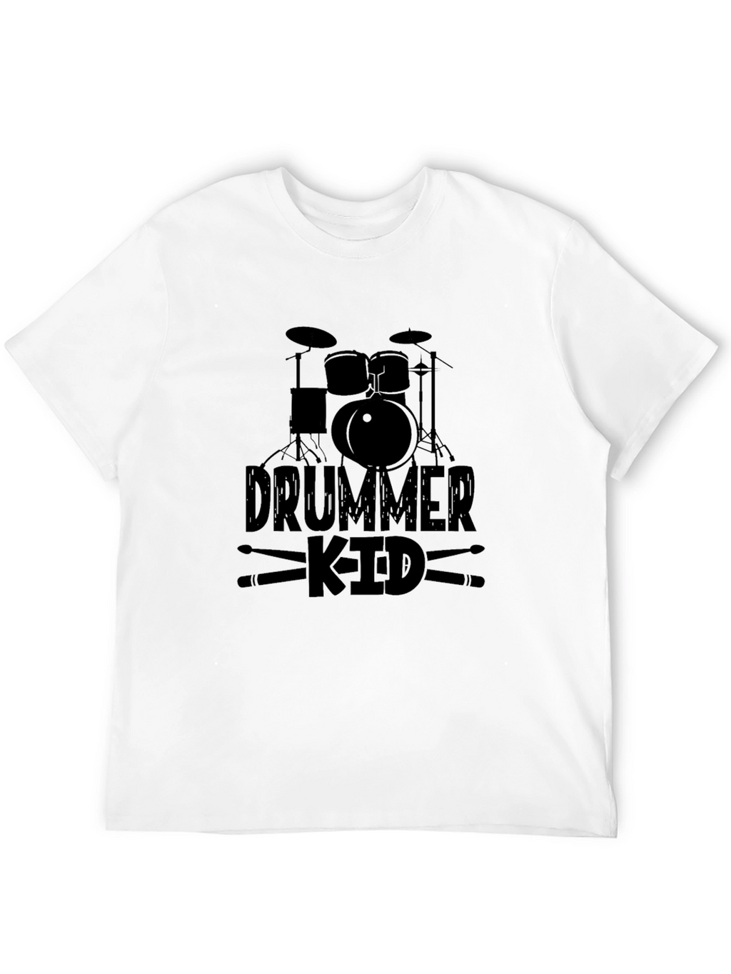 Drummer Kid Graphic Black T-Shirt