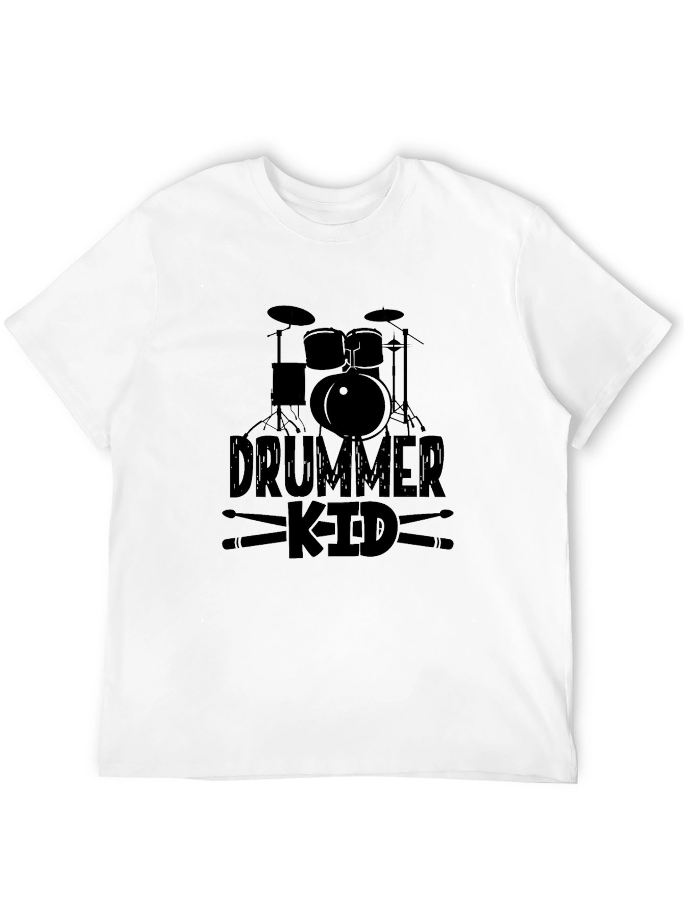 Drummer Kid Graphic Black T-Shirt