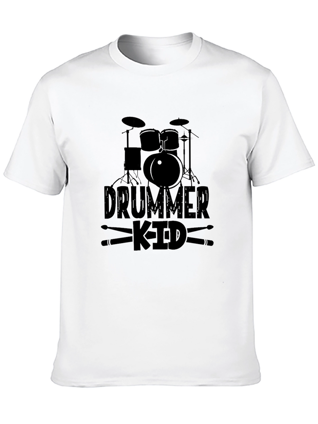 Drummer Kid Graphic Black T-Shirt