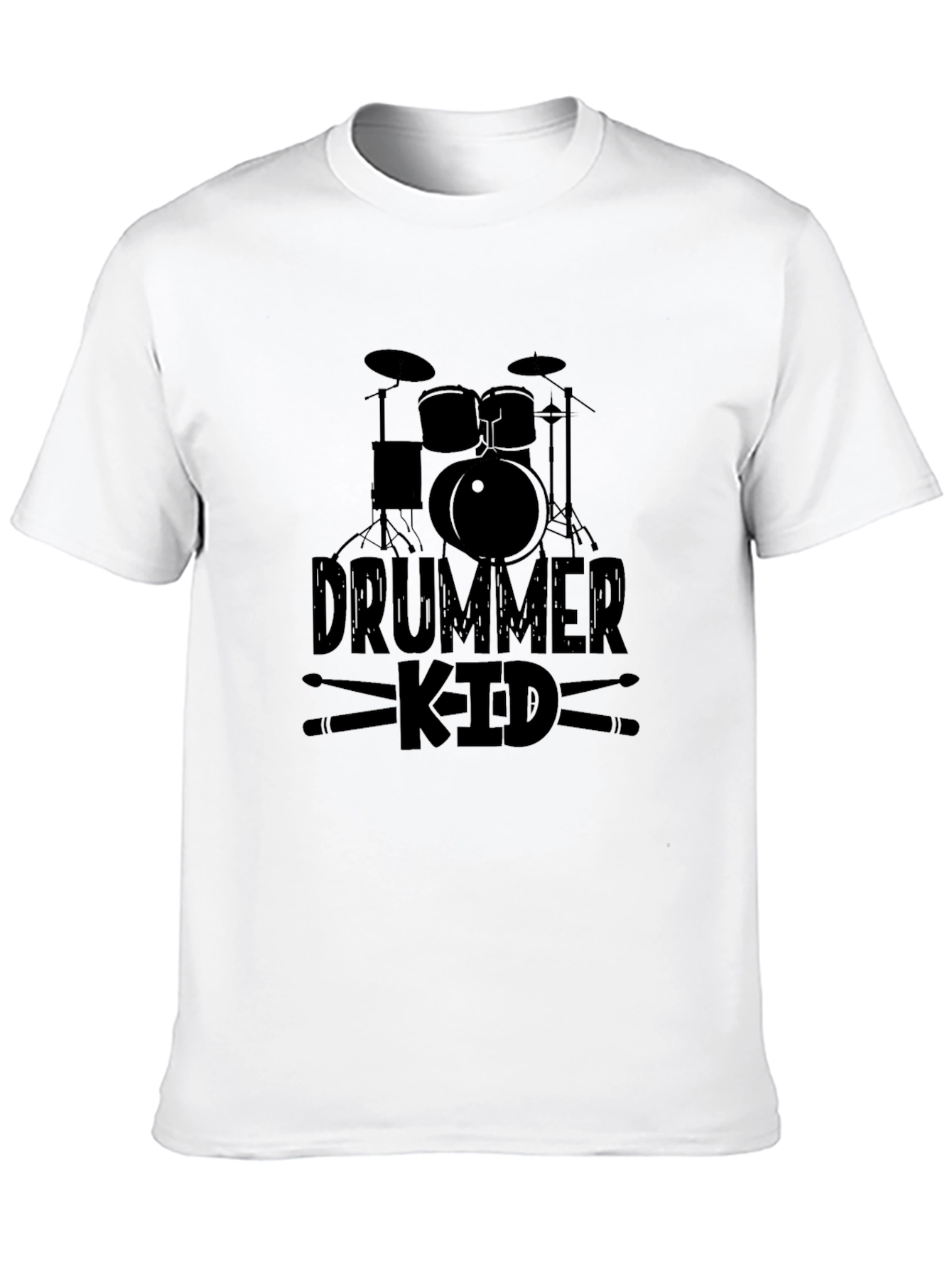 Drummer Kid Graphic Black T-Shirt