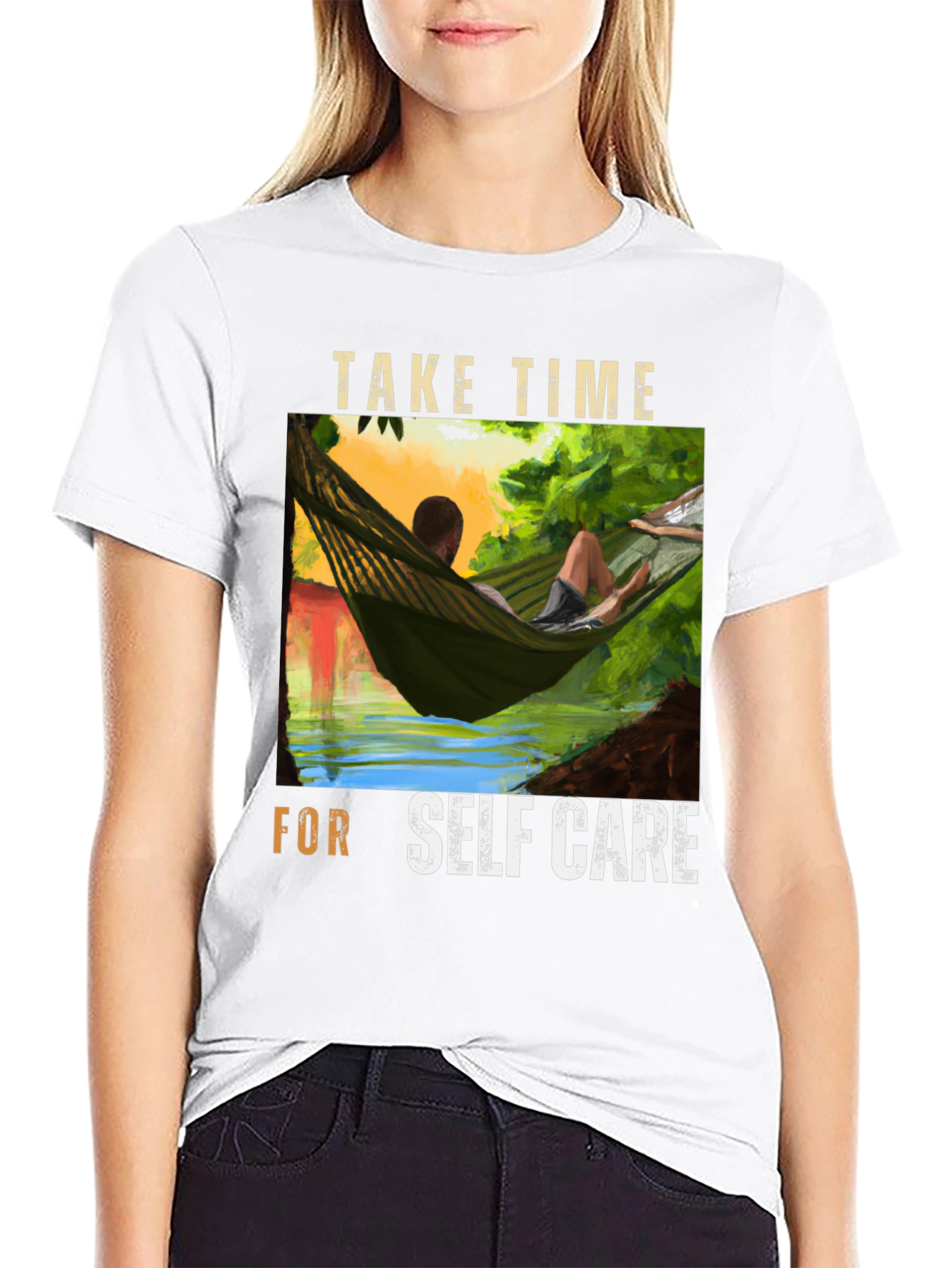 Relaxing Hammock Graphic Tee - Self Care T-Shirt