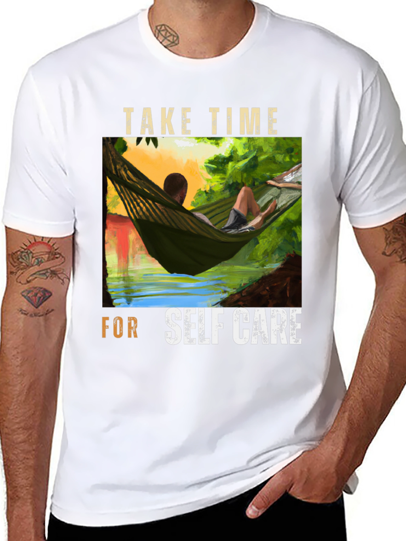 Relaxing Hammock Graphic Tee - Self Care T-Shirt