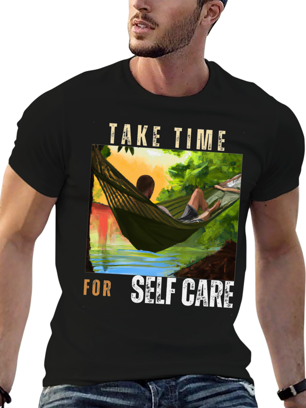 Relaxing Hammock Graphic Tee - Self Care T-Shirt