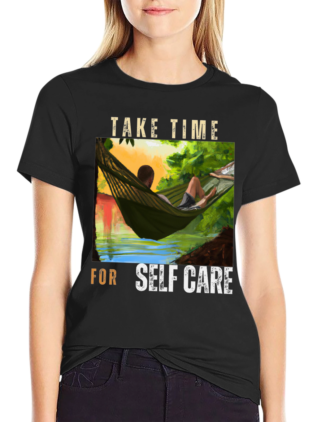 Relaxing Hammock Graphic Tee - Self Care T-Shirt