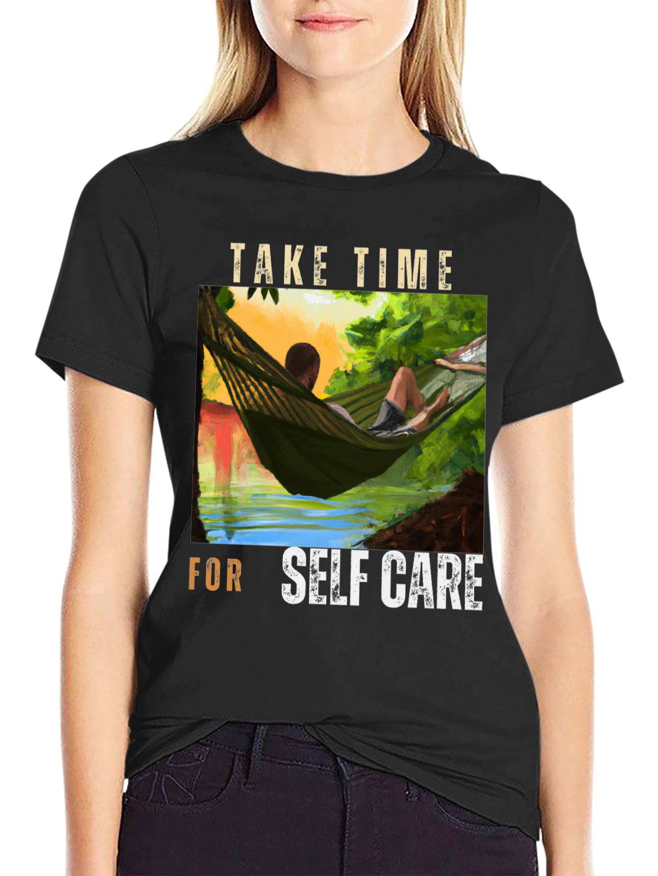 Relaxing Hammock Graphic Tee - Self Care T-Shirt