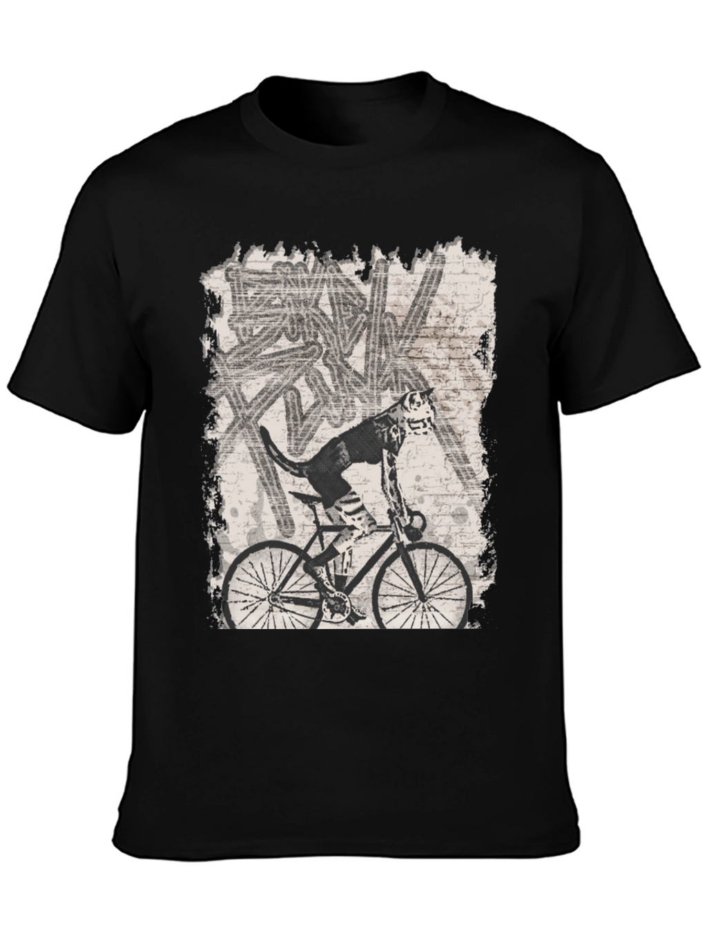 Dog on Bike Graphic Tee - Black