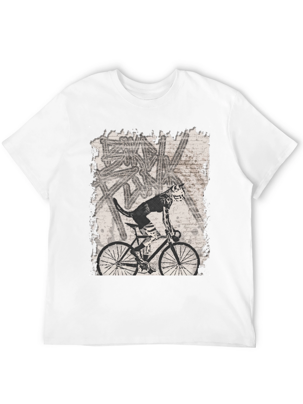 Dog on Bike Graphic Tee - Black