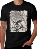 Dog on Bike Graphic Tee - Black