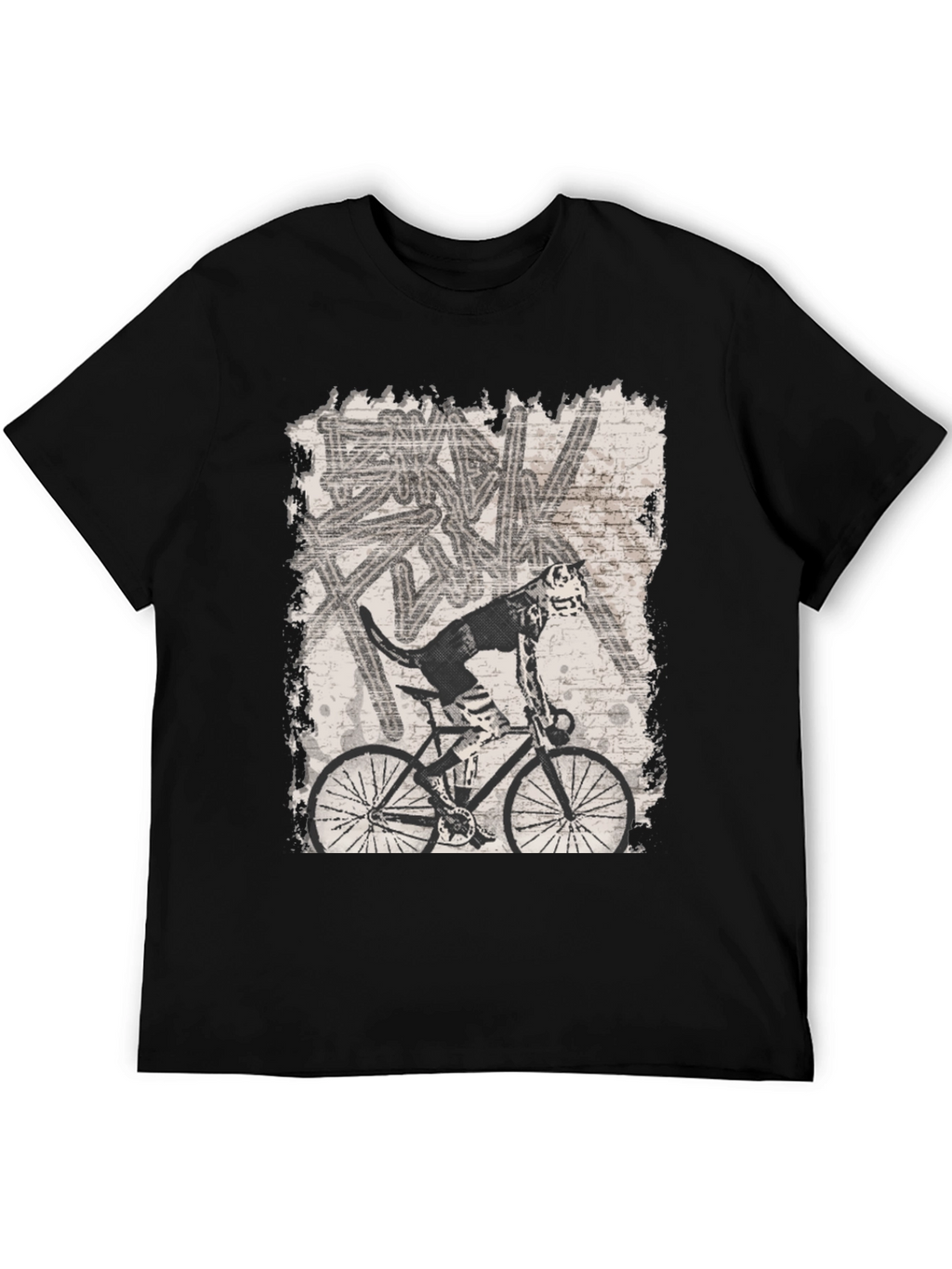 Dog on Bike Graphic Tee - Black