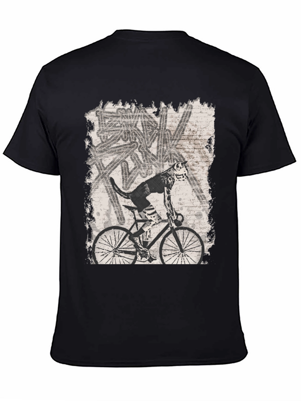 Dog on Bike Graphic Tee - Black