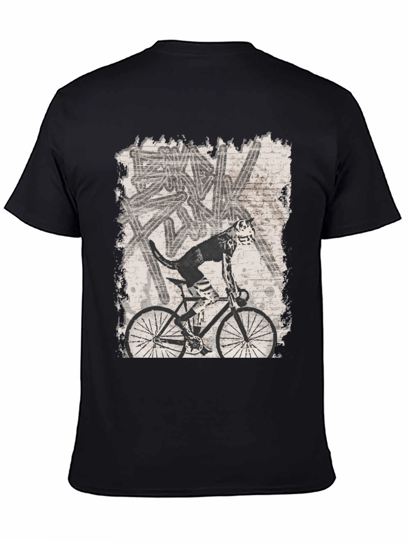 Dog on Bike Graphic Tee - Black