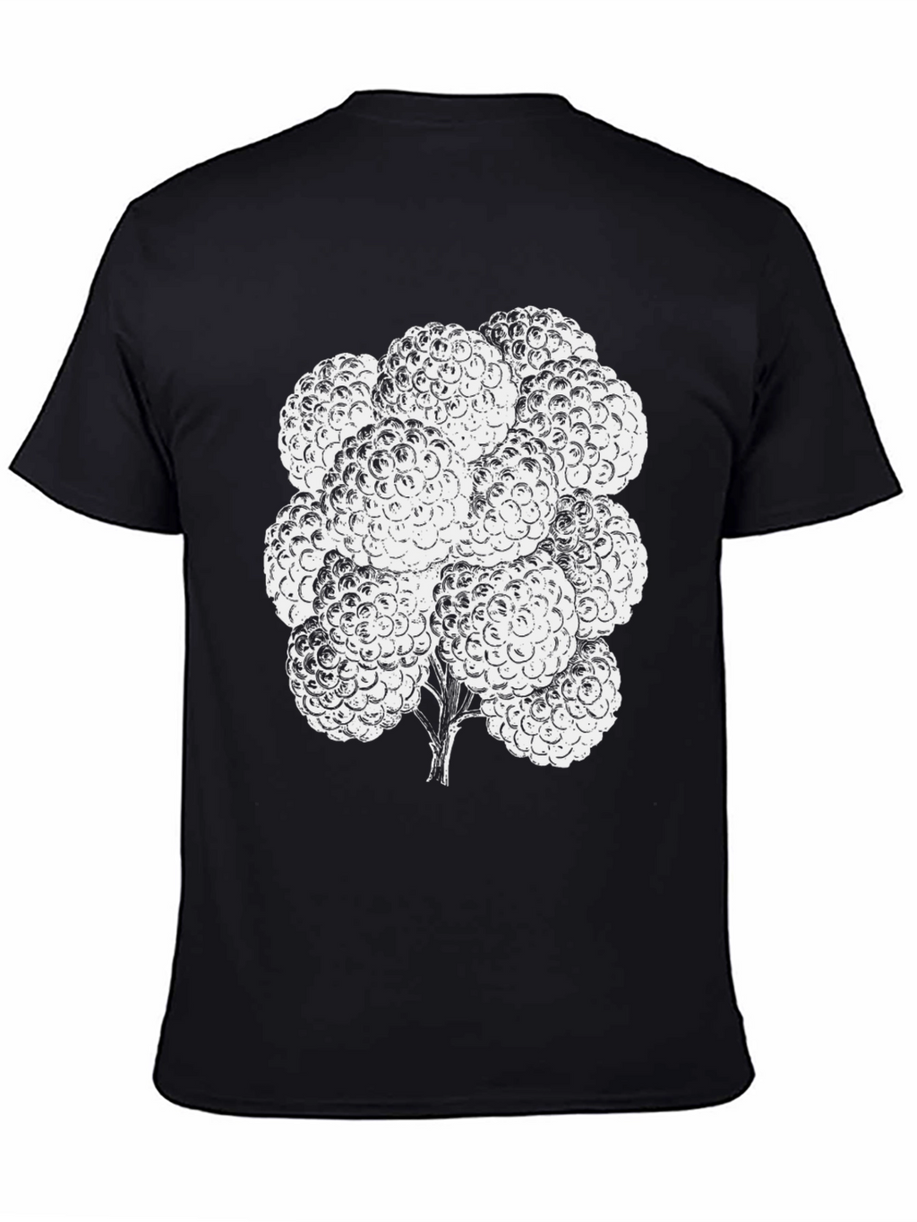 Raspberry Graphic Tee - Black Cotton T-Shirt