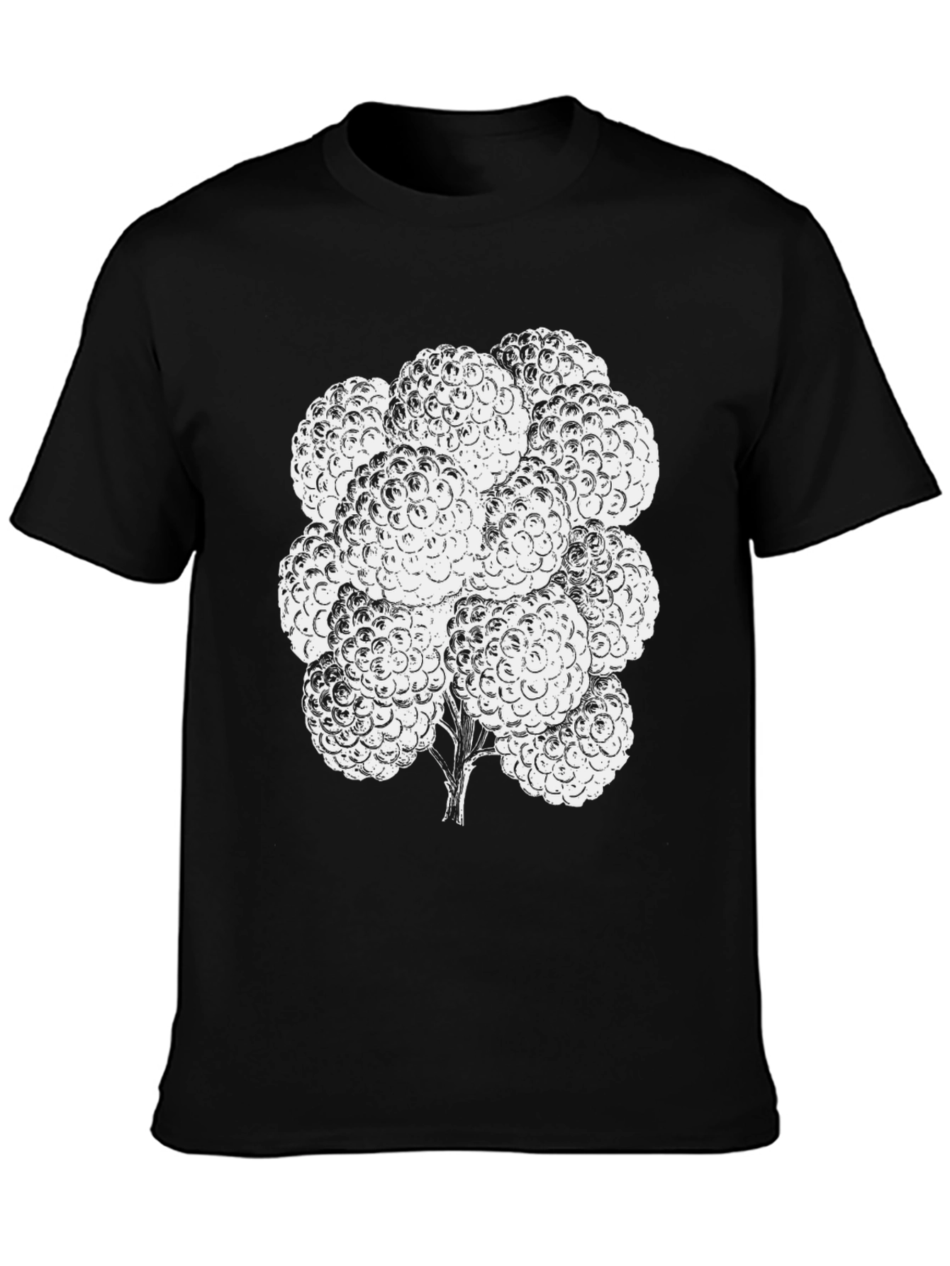 Raspberry Graphic Tee - Black Cotton T-Shirt