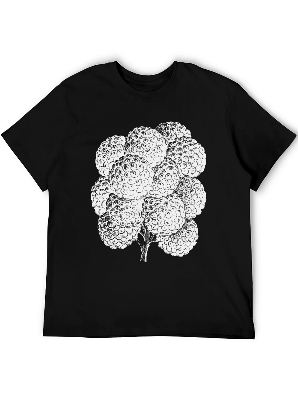 Raspberry Graphic Tee - Black Cotton T-Shirt