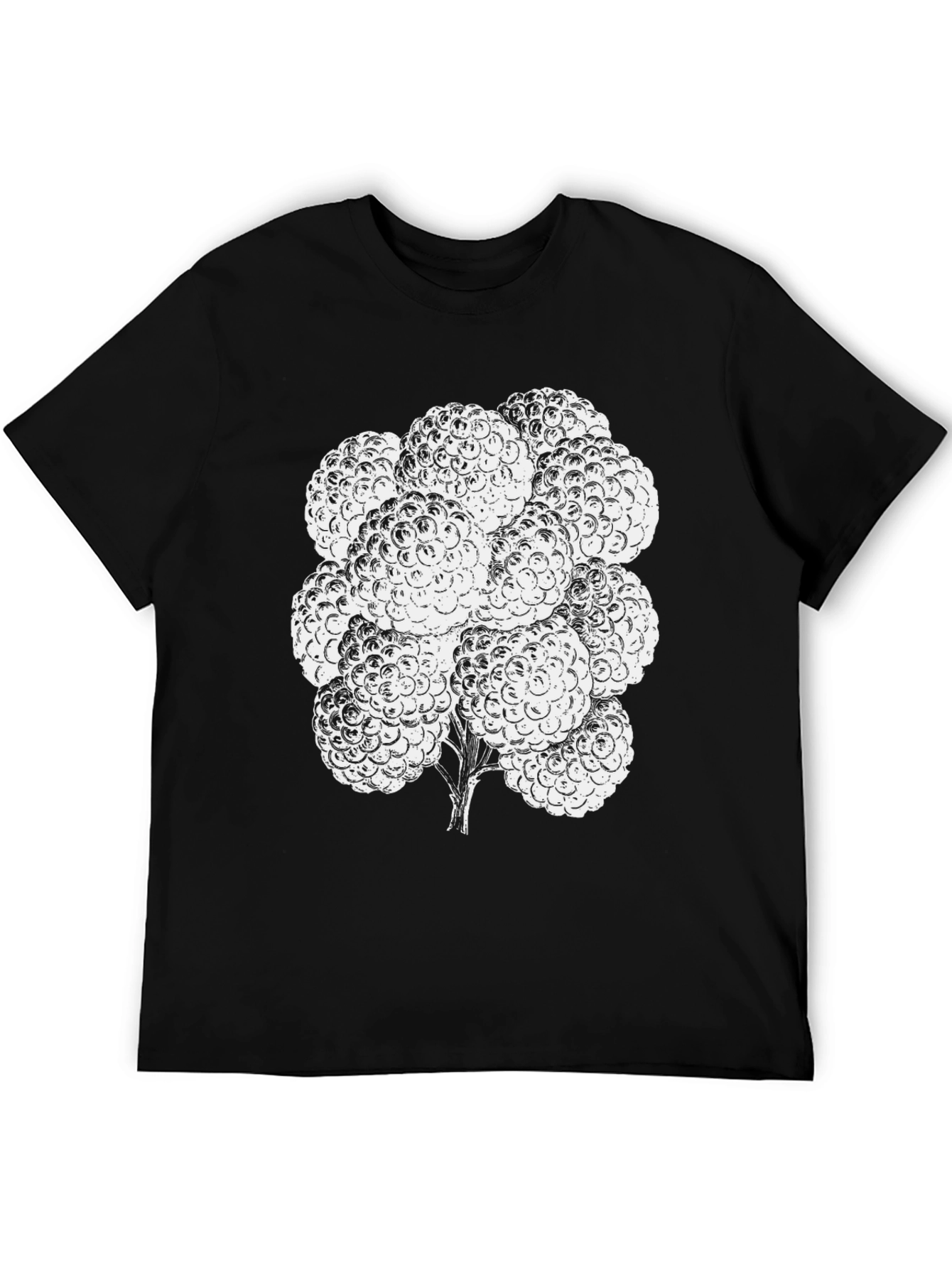 Raspberry Graphic Tee - Black Cotton T-Shirt