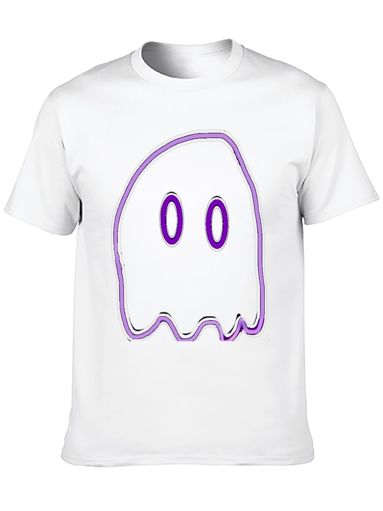 Spooky Ghost Graphic Tee - Black Cotton T-Shirt