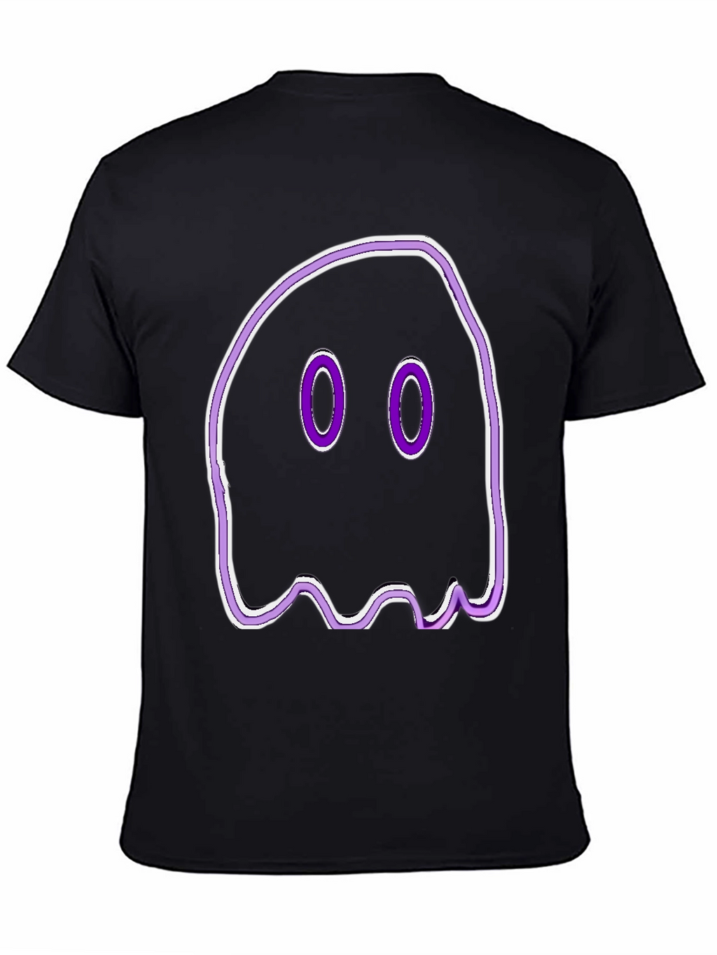 Spooky Ghost Graphic Tee - Black Cotton T-Shirt