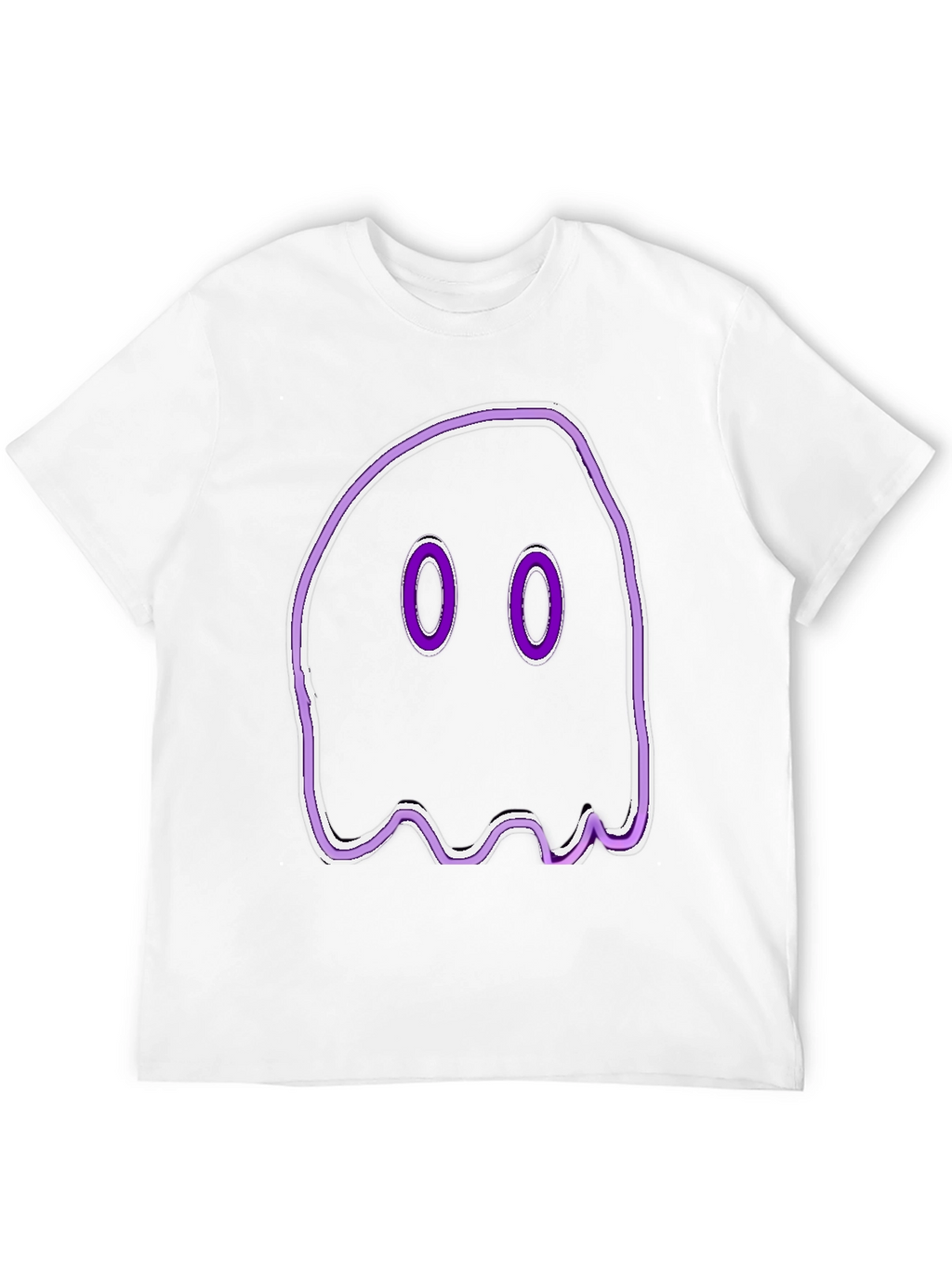 Spooky Ghost Graphic Tee - Black Cotton T-Shirt