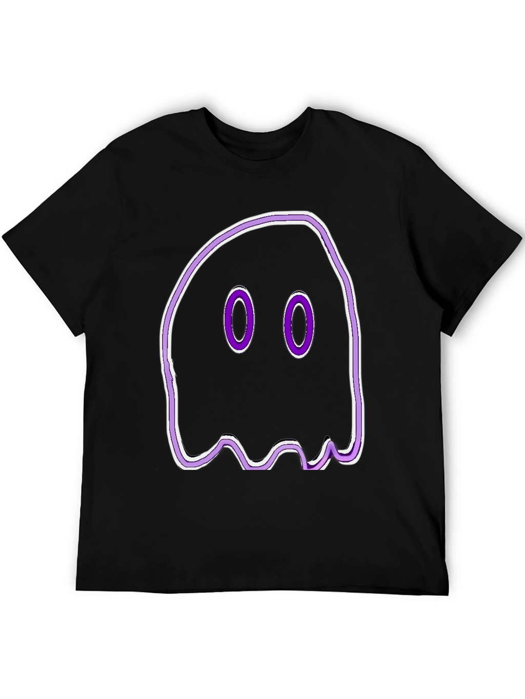 Spooky Ghost Graphic Tee - Black Cotton T-Shirt