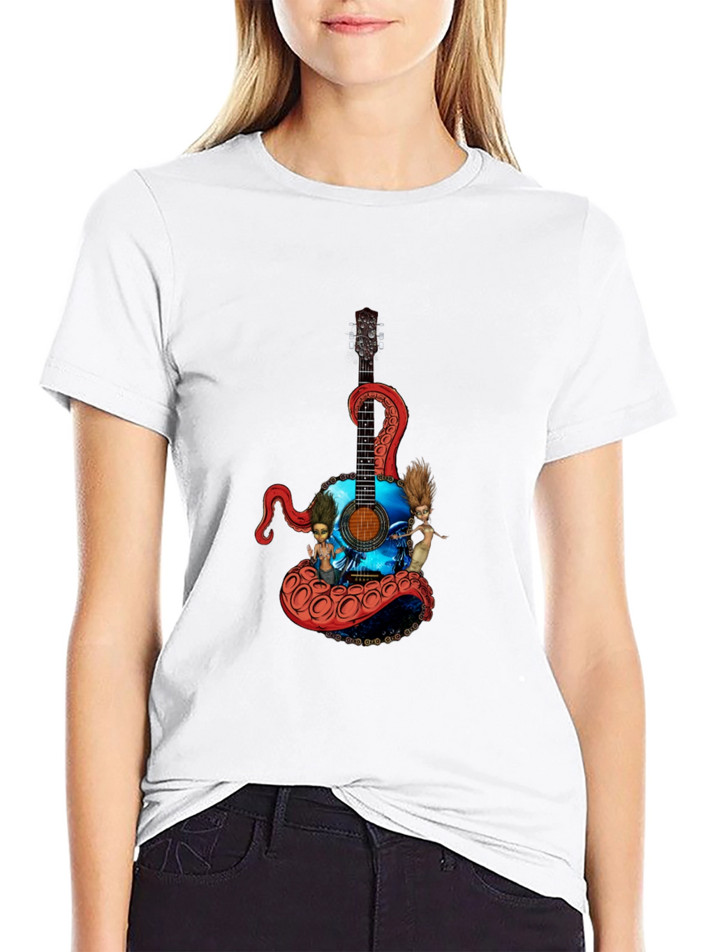 Octopus Guitar Graphic T-Shirt
