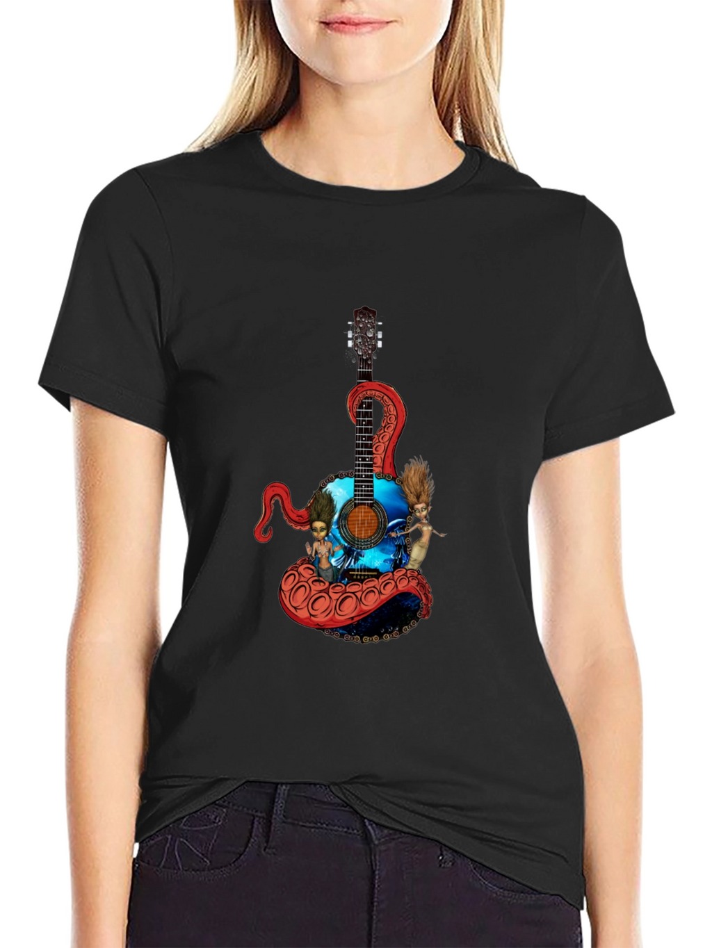 Octopus Guitar Graphic T-Shirt