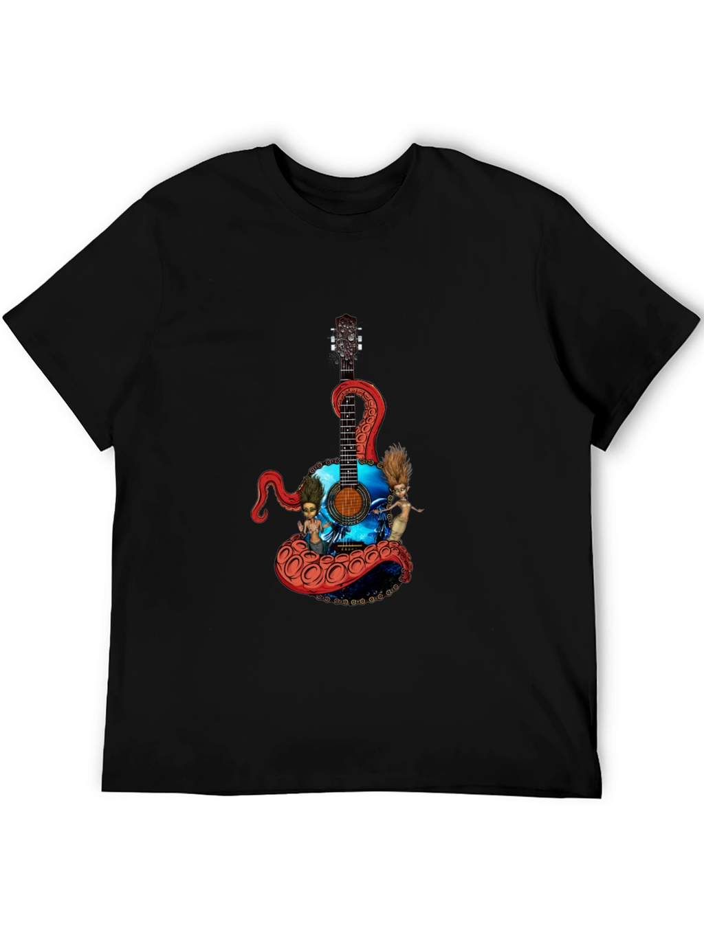 Octopus Guitar Graphic T-Shirt